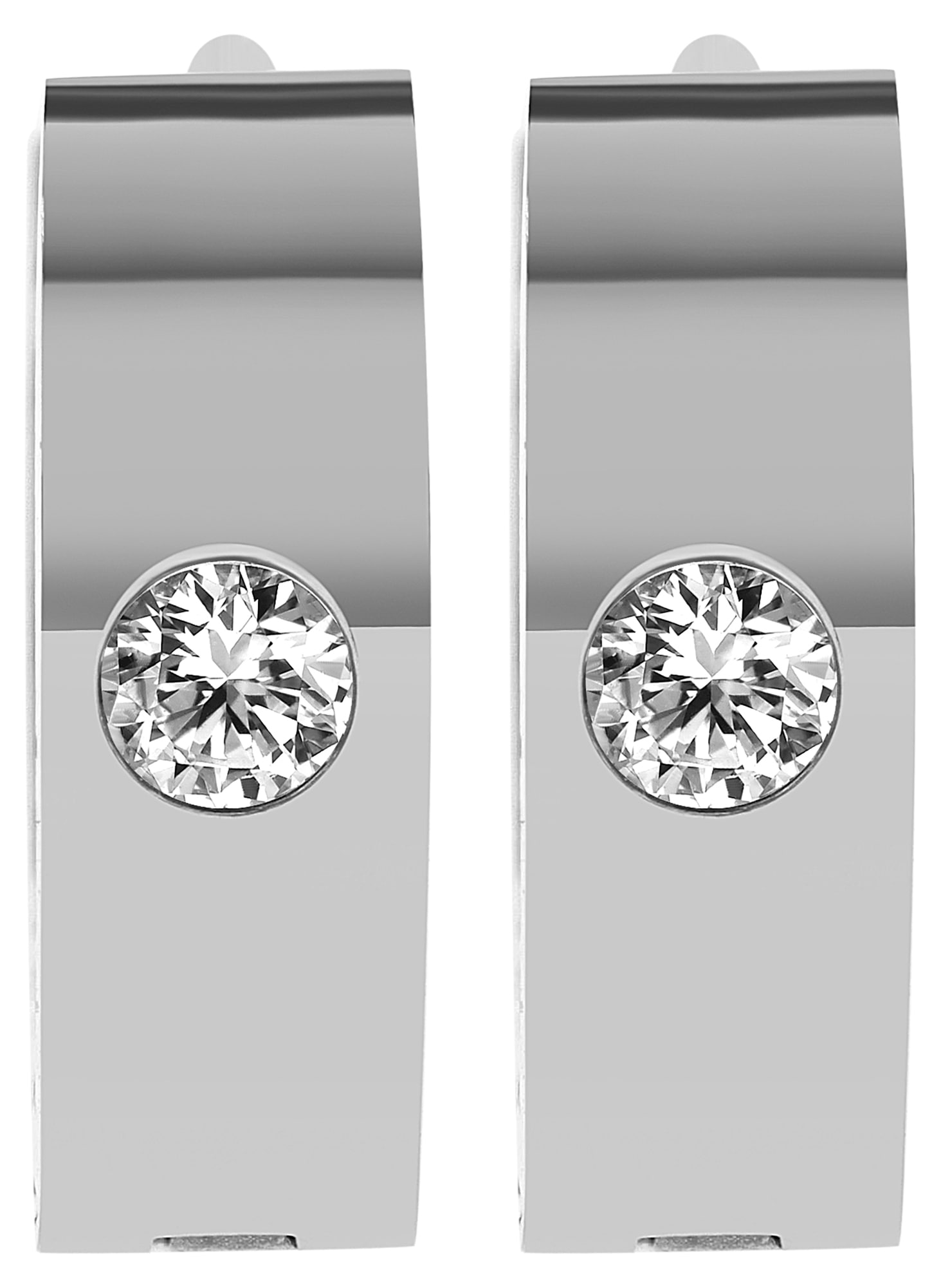 Adelia´s Paar Creolen »Damen Ohrringe – Creole aus Edelstahl mit Strass Steinchen« Ideal zum Verschenken – schlicht und stilvoll
