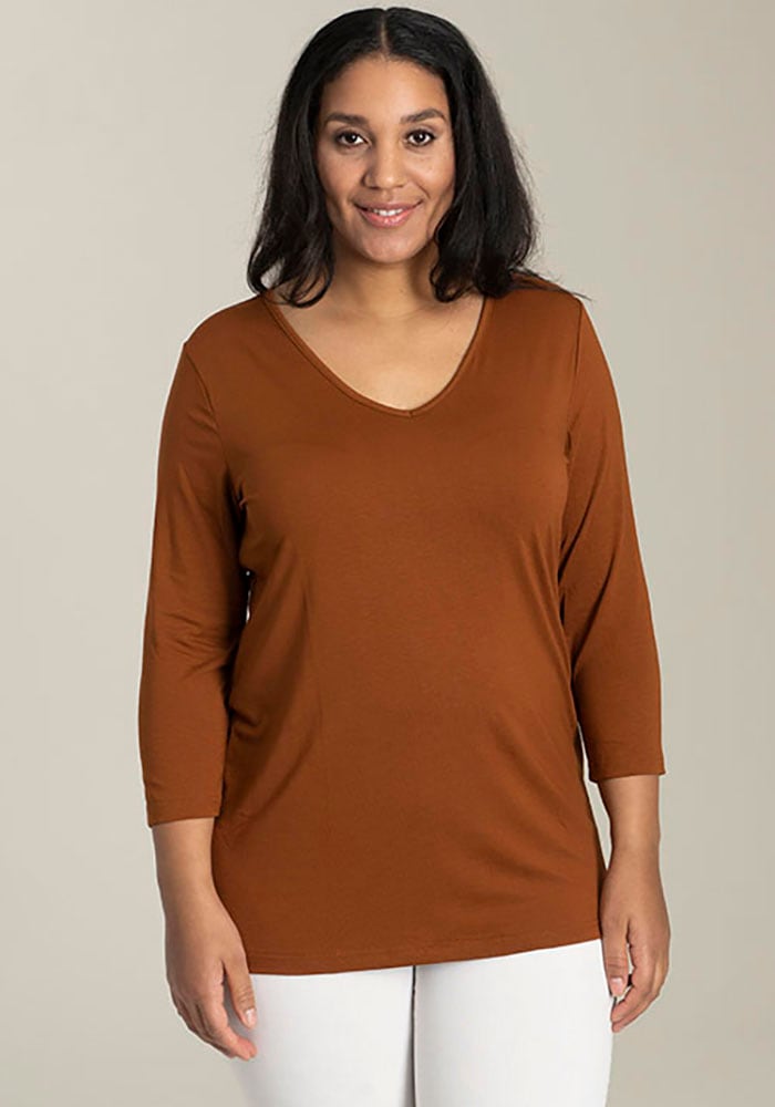 SANDGAARD 3/4-Arm-Shirt su Viskose ir Elasthan