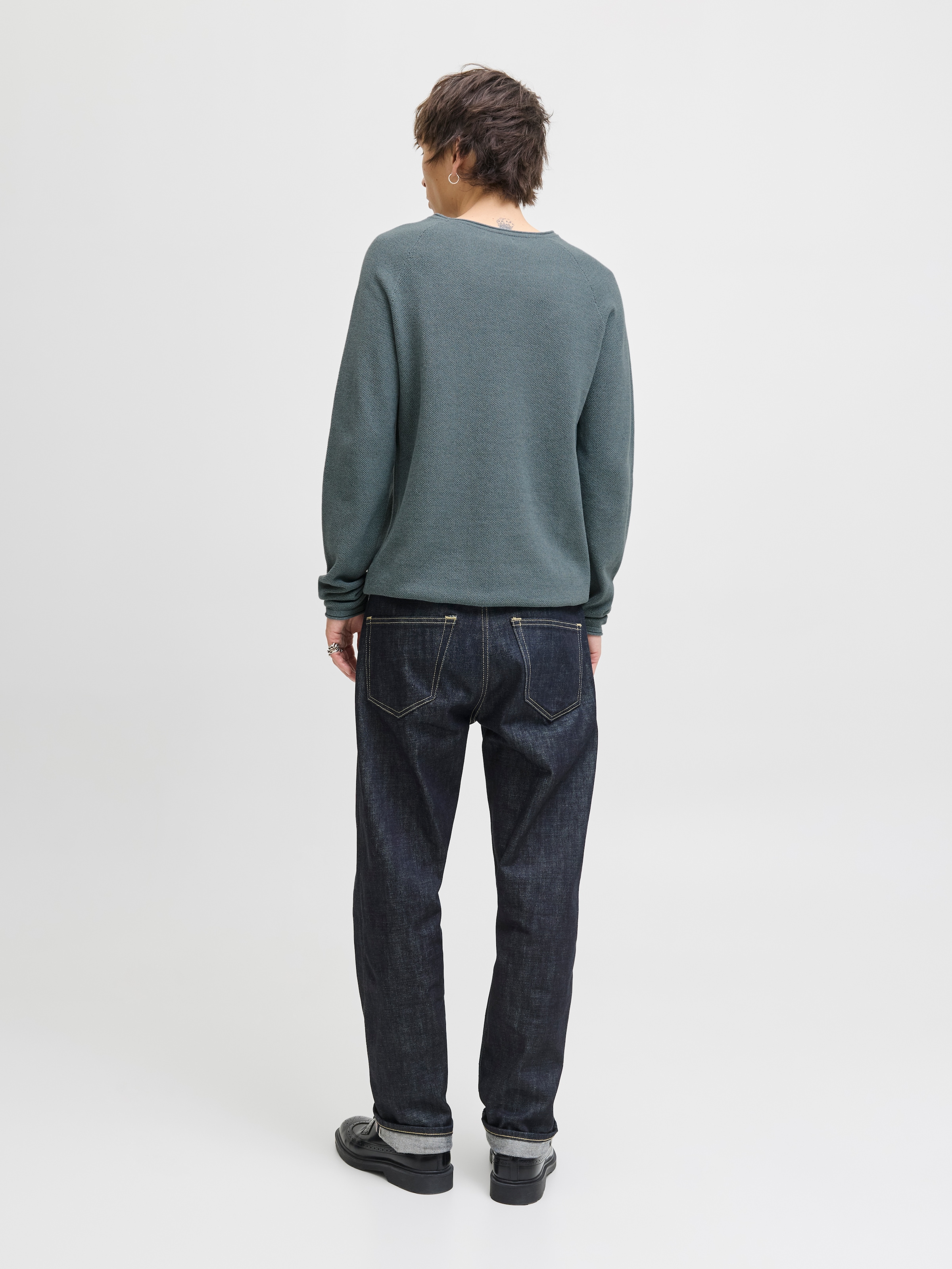 Jack & Jones Rundhalspullover »JJEHILL KNIT CREW NECK NOOS«, aus Strukturstrick