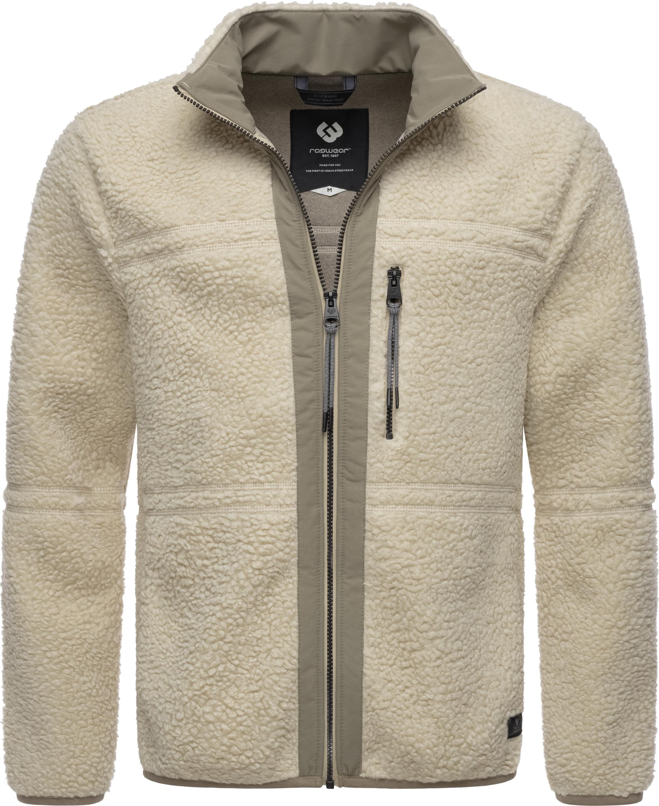 Ragwear Plüschjacke "Noory", ohne Kapuze, Herren Basic Teddy-Fleece Jacke