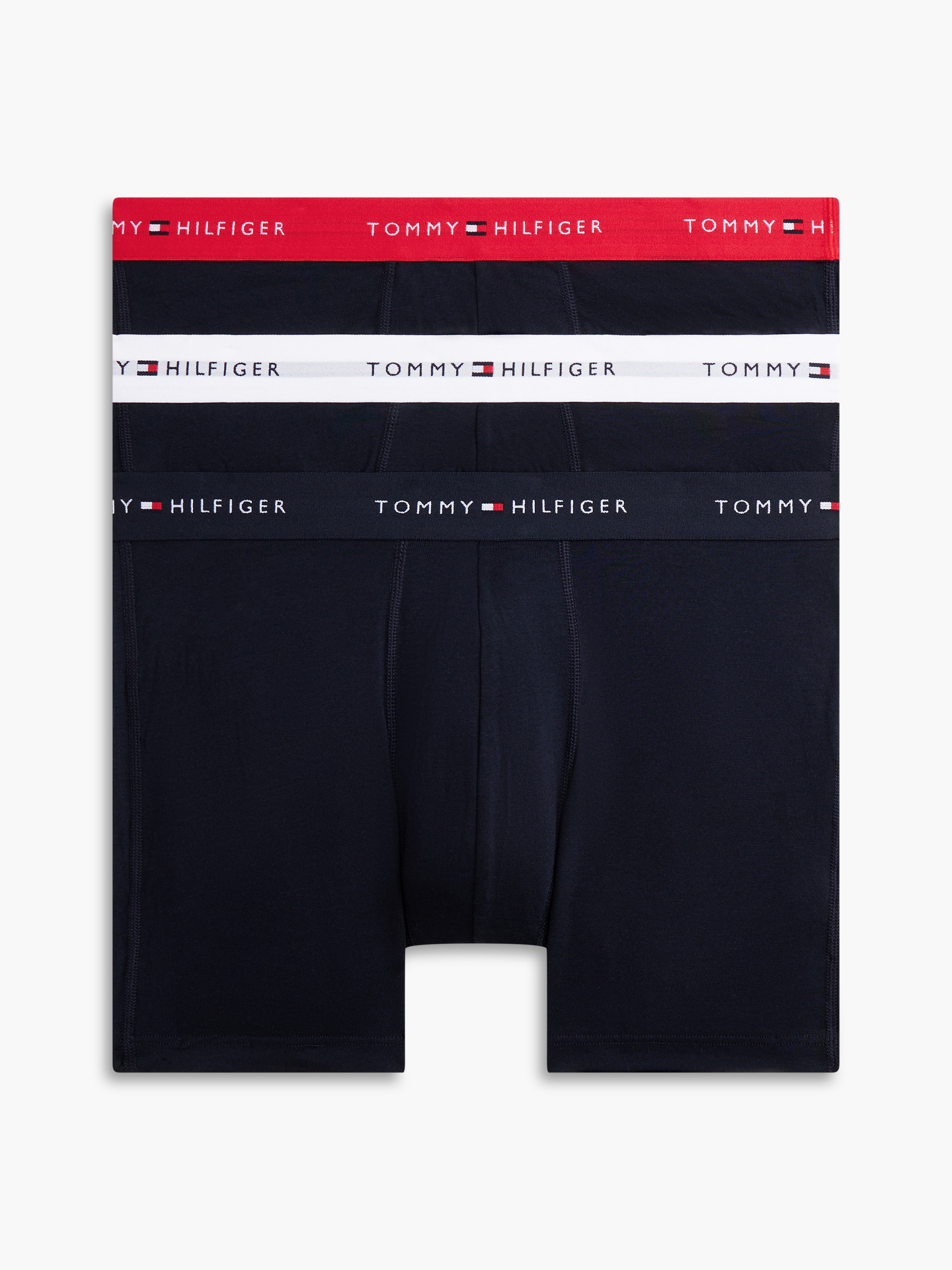 Tommy Hilfiger Underwear Boxershorts "3P BOXER BRIEF WB" Packung, 3er-Pack, 3 Stk. mit kontrastfarbenem Logobund