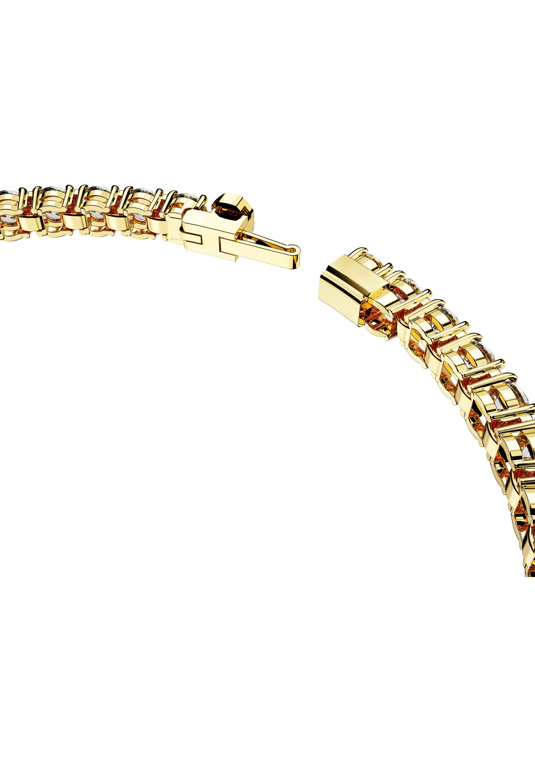 Armkette SWAROVSKI "Schmuck Geschenk Matrix Armband" Gr. L, gold (gelbgoldfarben, kristallweiß, kristallweiß), Armbänder, Damen, L, Metall, Armkette, mit Swarovski Kristall 3
