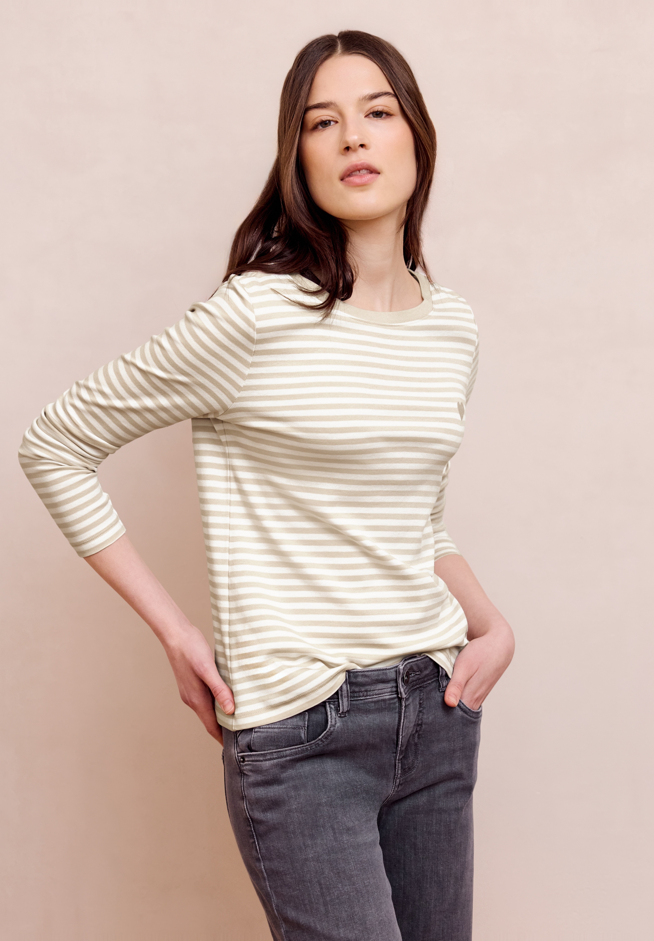 STREET ONE STUDIO Langarmshirt aus reiner Baumwolle günstig online kaufen