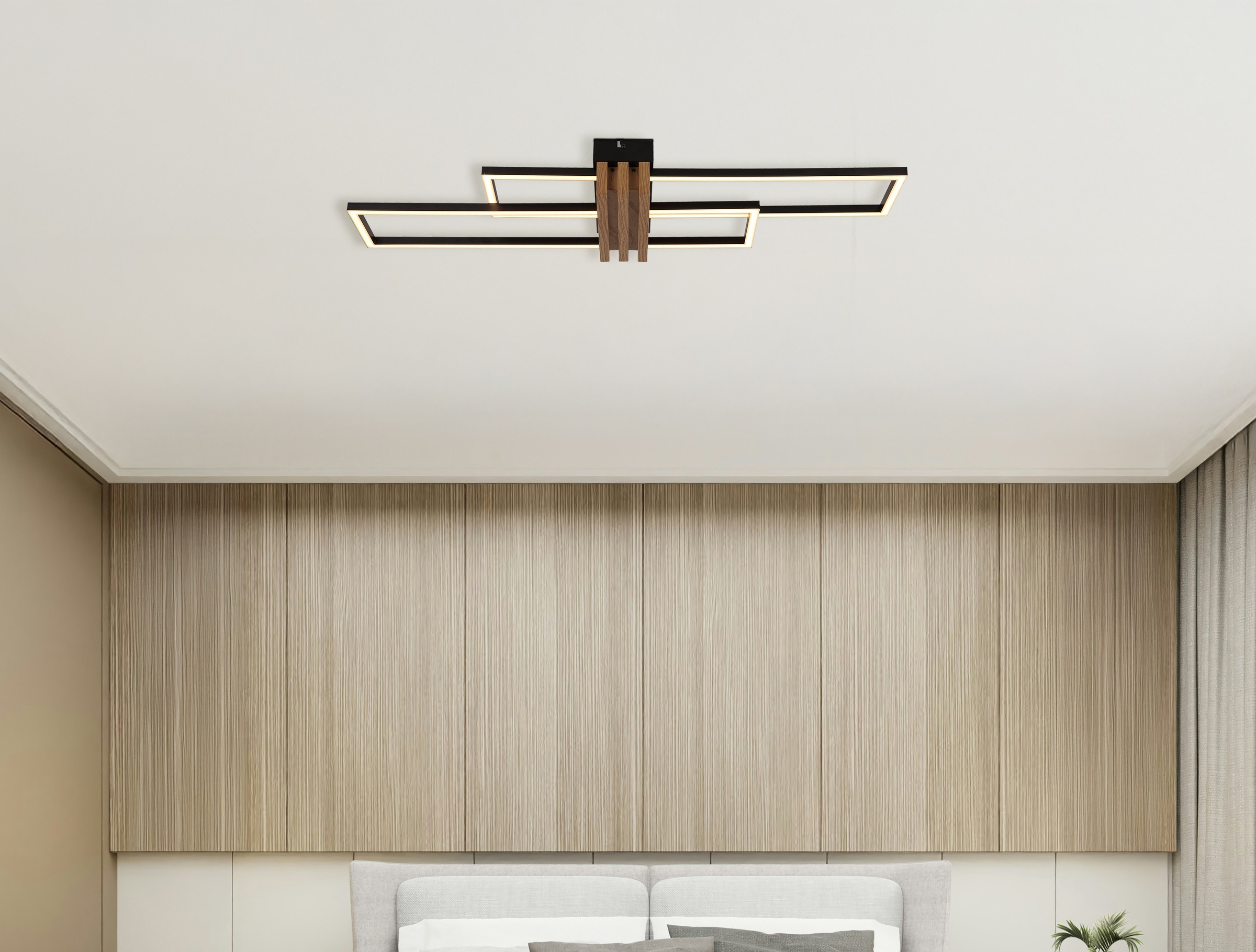 GLOBO LIGHTING Deckenleuchte »DAKARI I« LED-Modul 1 Stk. Warmweiß Deckenlampe Wohnzimmer-Leuchte Schlafzimmer-Leuchte Flur Küche