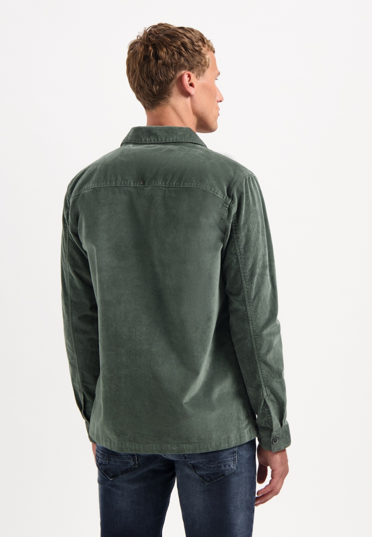 NO EXCESS Langarmhemd »No Excess Samt-Overshirt mit Knöpfen«
