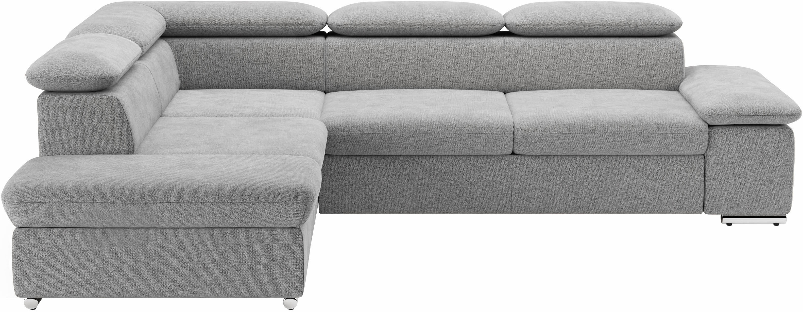 sit&more Ecksofa "Valantine L-Form, B: 272 cm, Armteilverstellung, Kopfteilverstellung" mit Schlaffunktion, Komfortsofa, modern