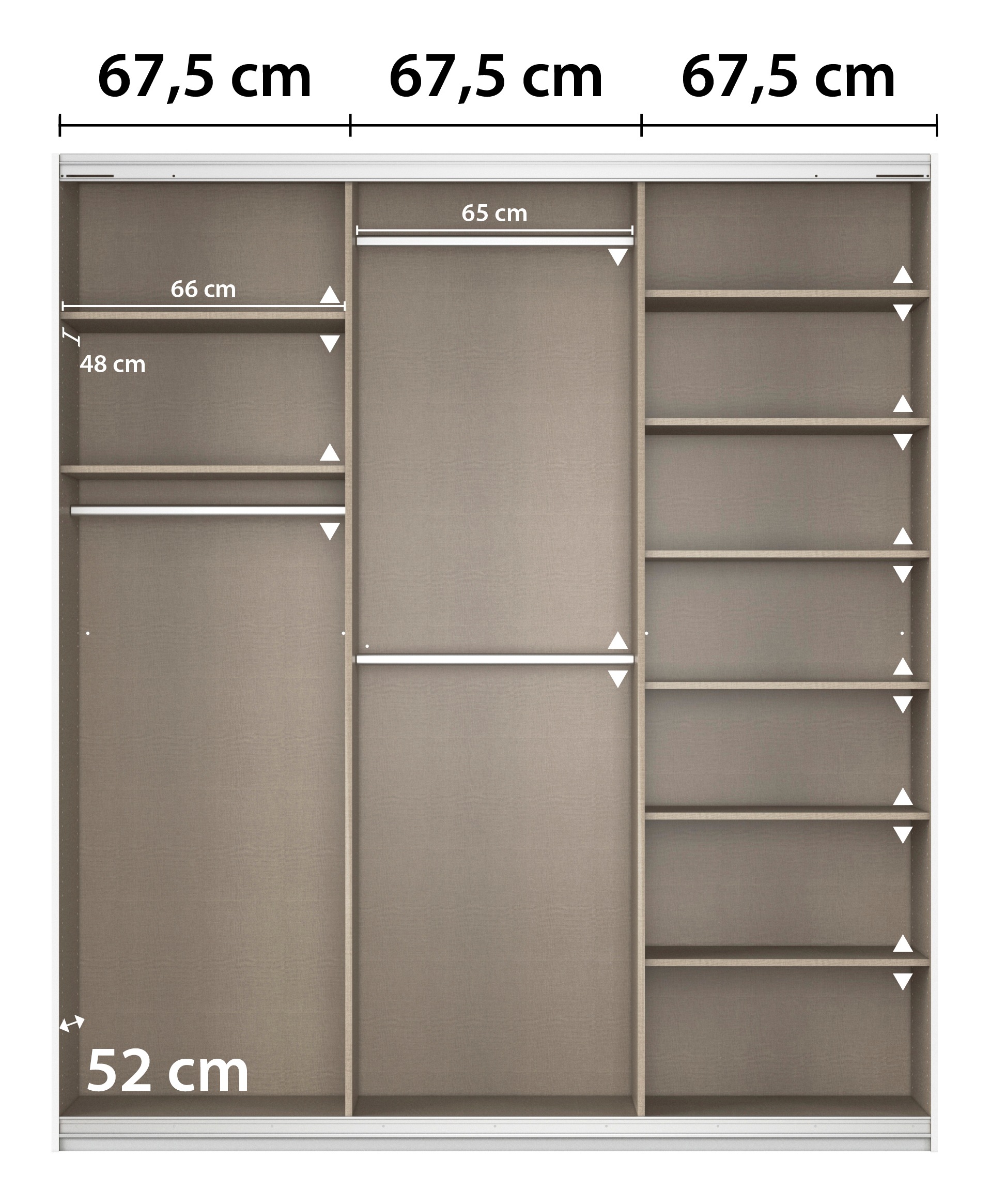 rauch Schwebetürenschrank »Kleiderschrank Schrank Garderobe AGORDO mit Glasfront«, durchdachte Innenausstattung, in 4 Breiten und 2 Höhen MADE IN GERMANY