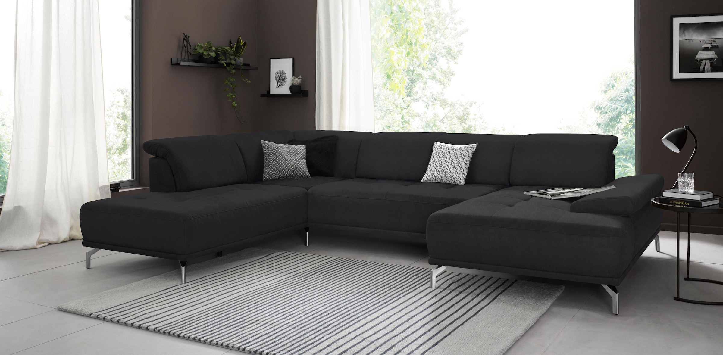 Home affaire Wohnlandschaft "Caluna" Inkl.Sitztiefenverstellung, wahlweise günstig online kaufen