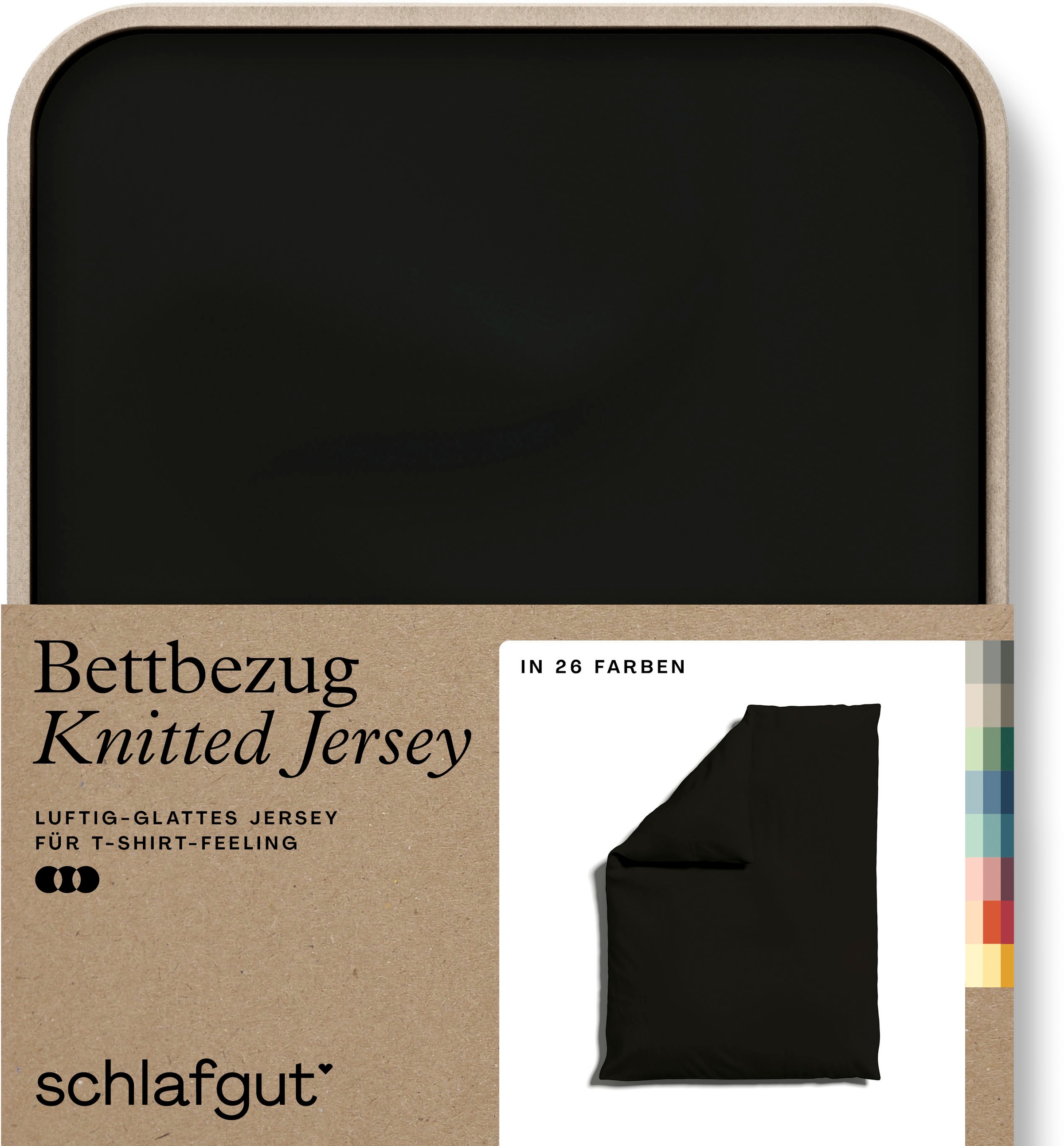 Schlafgut Bettbezug "Knitted Jersey uni, aus Bio-Baumwolle mit Elasthan, Reißverschluss", (1 St.), bügelfrei, Mix & Matc