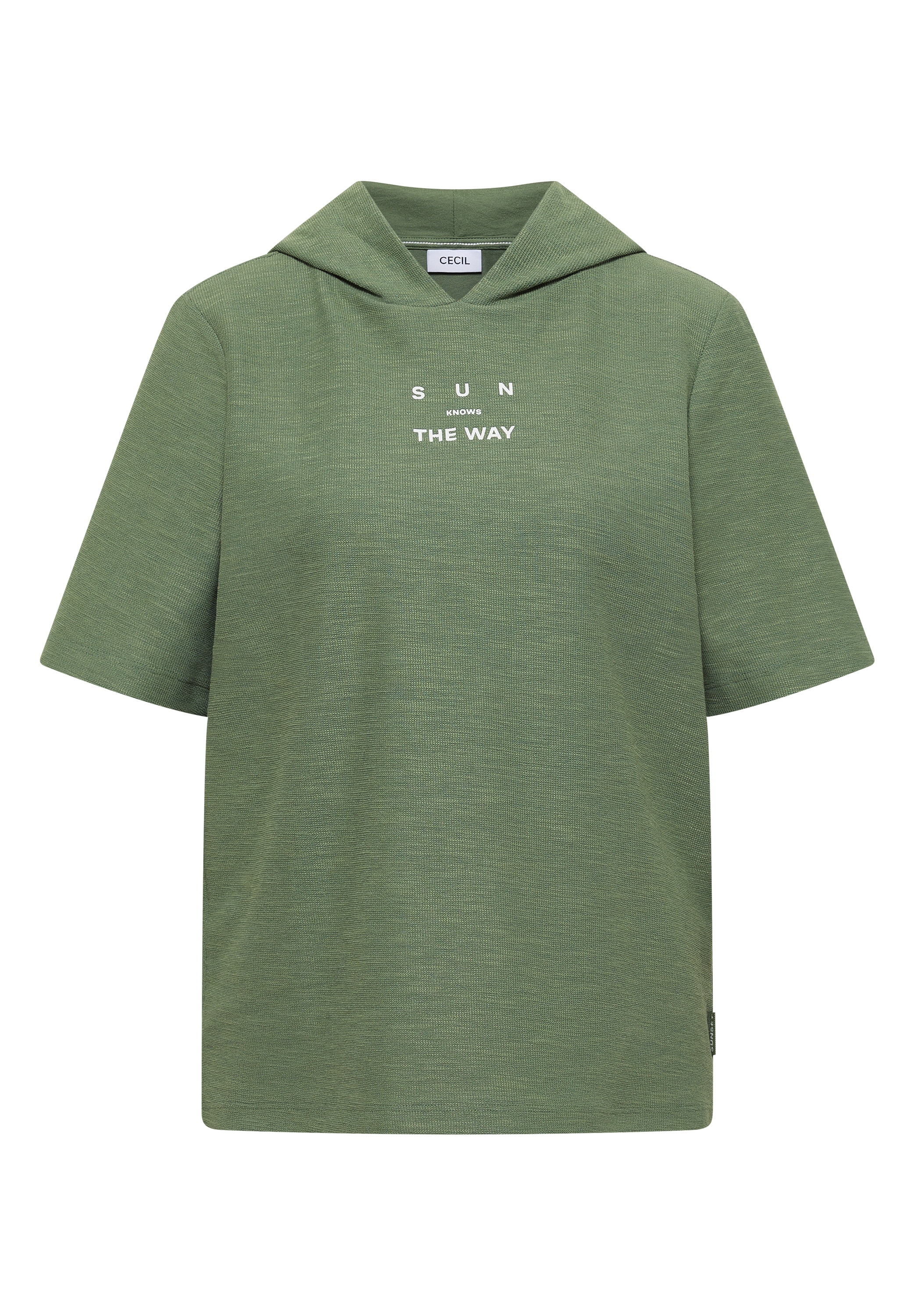 Cecil Kapuzenshirt in Slub-Yarn-Optik, mit Print, Baumwollmix