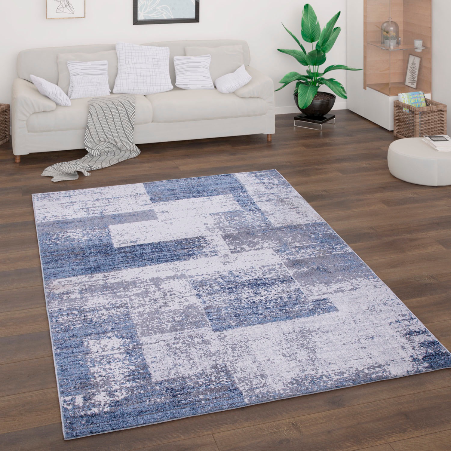 Paco Home Teppich "Bari 873" rechteckig 13 mm Höhe Kurzflor, Patchwork Desi günstig online kaufen