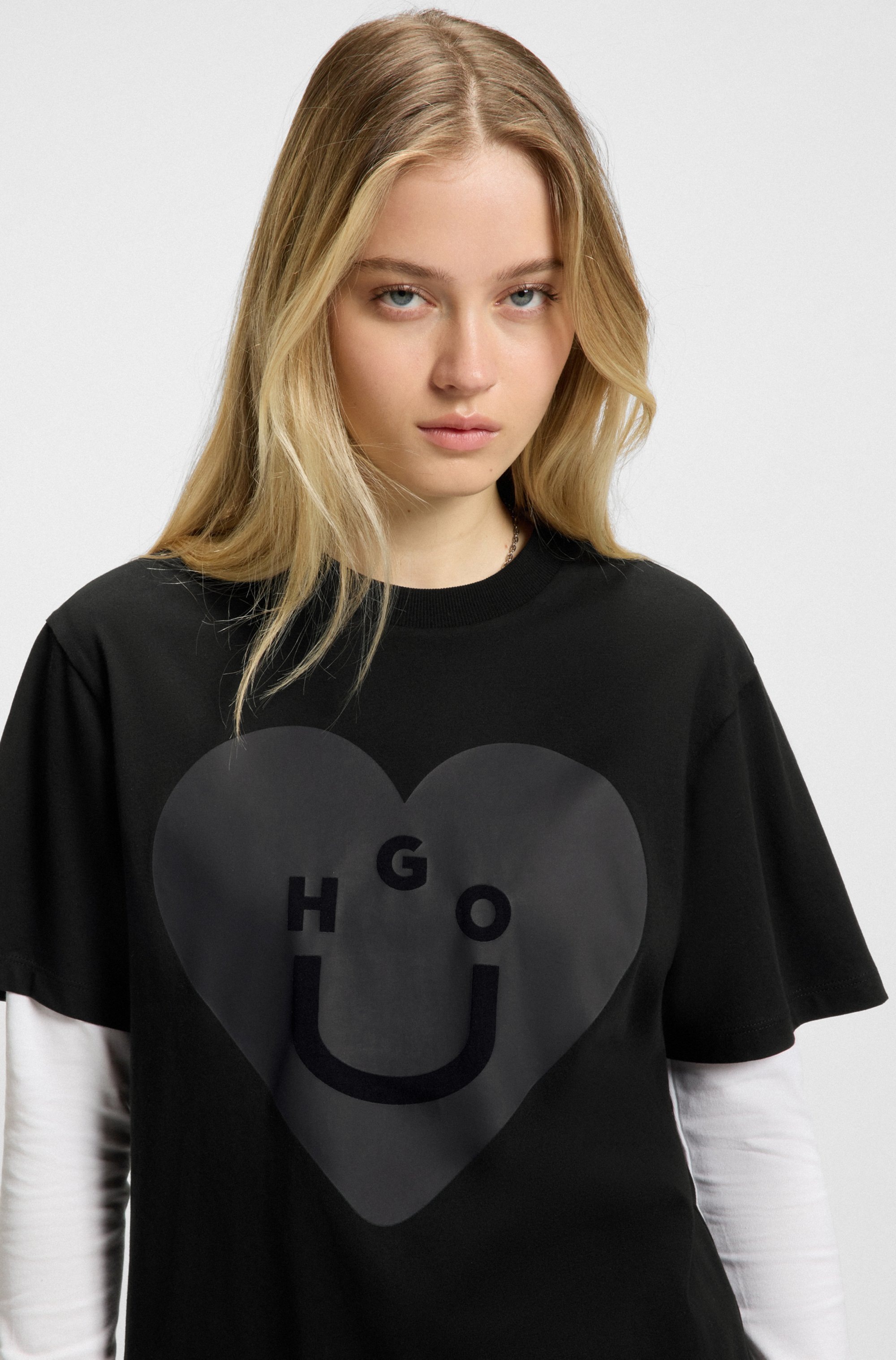 HUGO Blue T-Shirt "Vintage Tee", in lockerer Passform günstig online kaufen