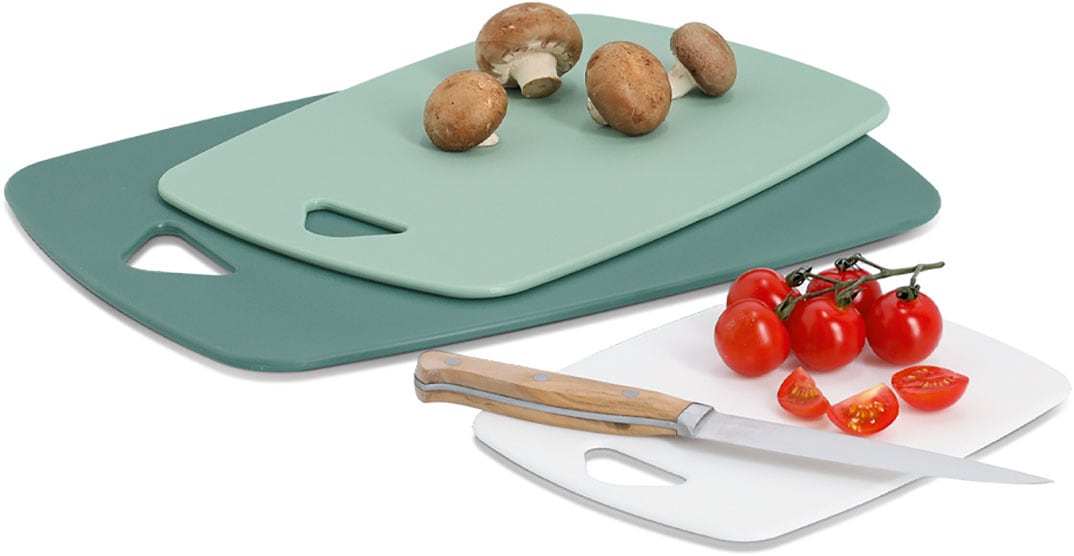 Zeller Present Schneidebrett »Set aus Kunststoff, 3-tlg.«, (Set, 3 St.), hygienisch, kratzfest, flexibel
