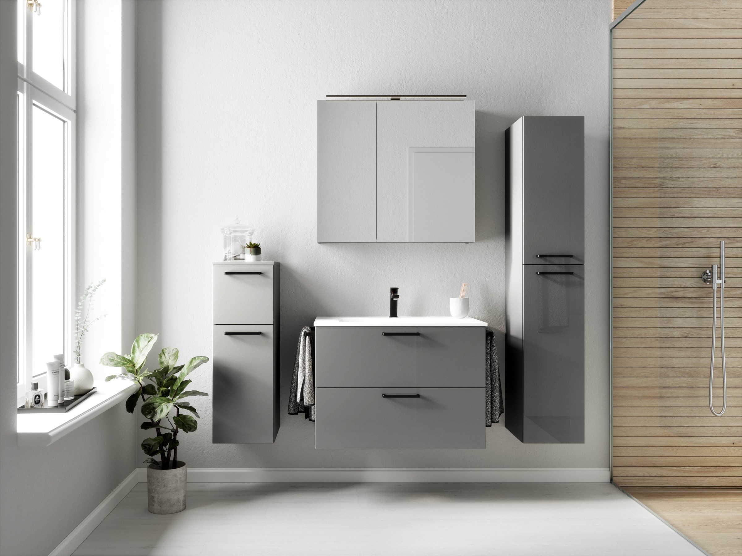 nobilia Badmöbel-Set "Tolvina" vormontiert, mit Soft-Close, 4 Stk. tlg. günstig online kaufen