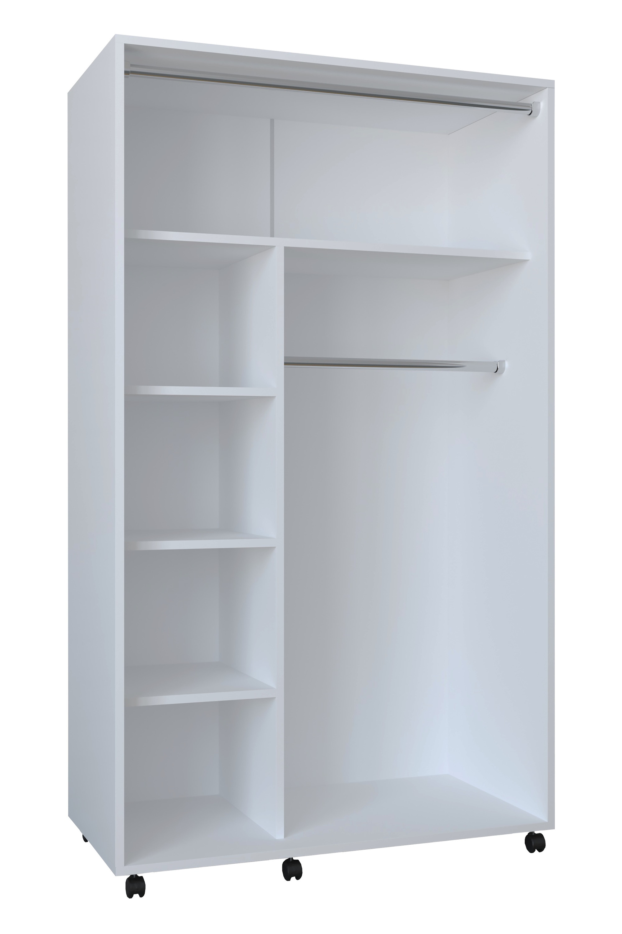 VCM Kleiderschrank »VCM Holz Kleiderschrank | Offener Schrank mit Rollen| begehbarer | Kleiderregal | Maße ca. H. 175 x B. 101 x T. 51 cm - Ostila«, (1 St.)