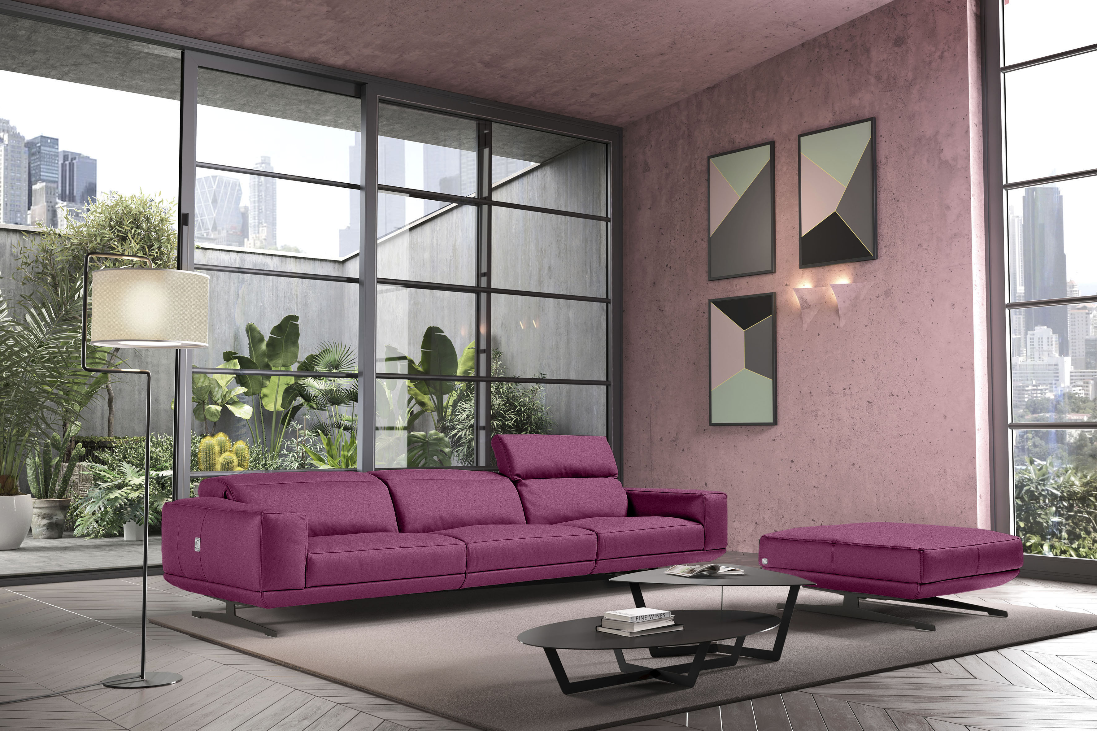 Egoitaliano 3-Sitzer "Gloria, super bequem, hochwertige Verarbeitung, edles Design, Megasofa" beidseitig verstellbare Rückenelemente, mit Designmetallfüßen