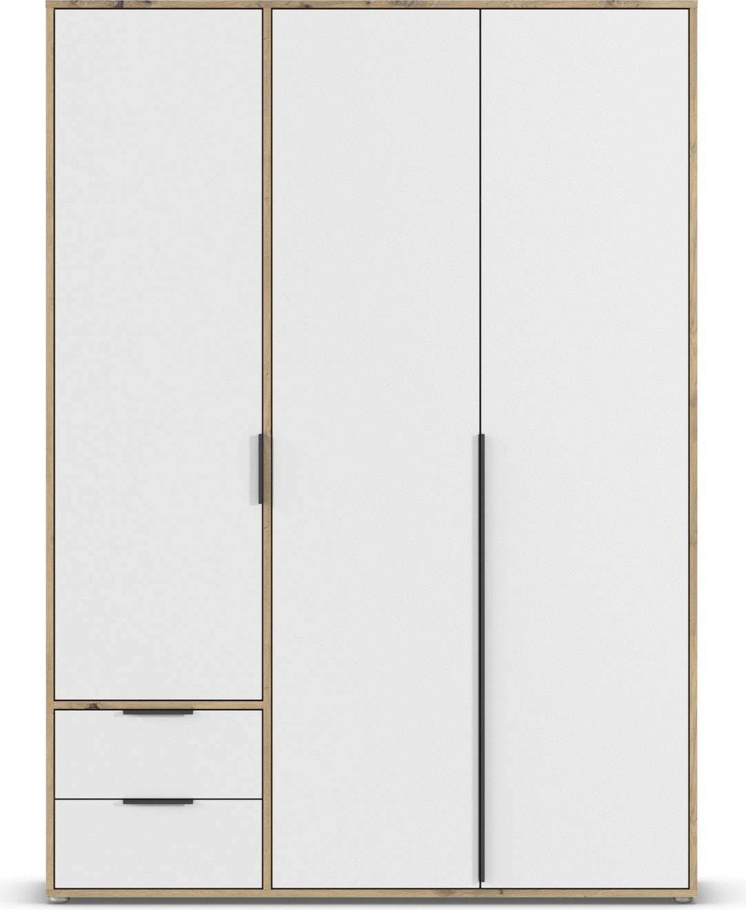 rauch Drehtürenschrank »Kleiderschrank Schrank Garderobe Wäscheschrank NAGATA viel Stauraum«, (in 3 verschiedenen Ausstattungen BASIC/CLASSIC/PREMIUM), mit Schubladen sowie Stangengriffen TOPSELLER MADE IN GERMANY
