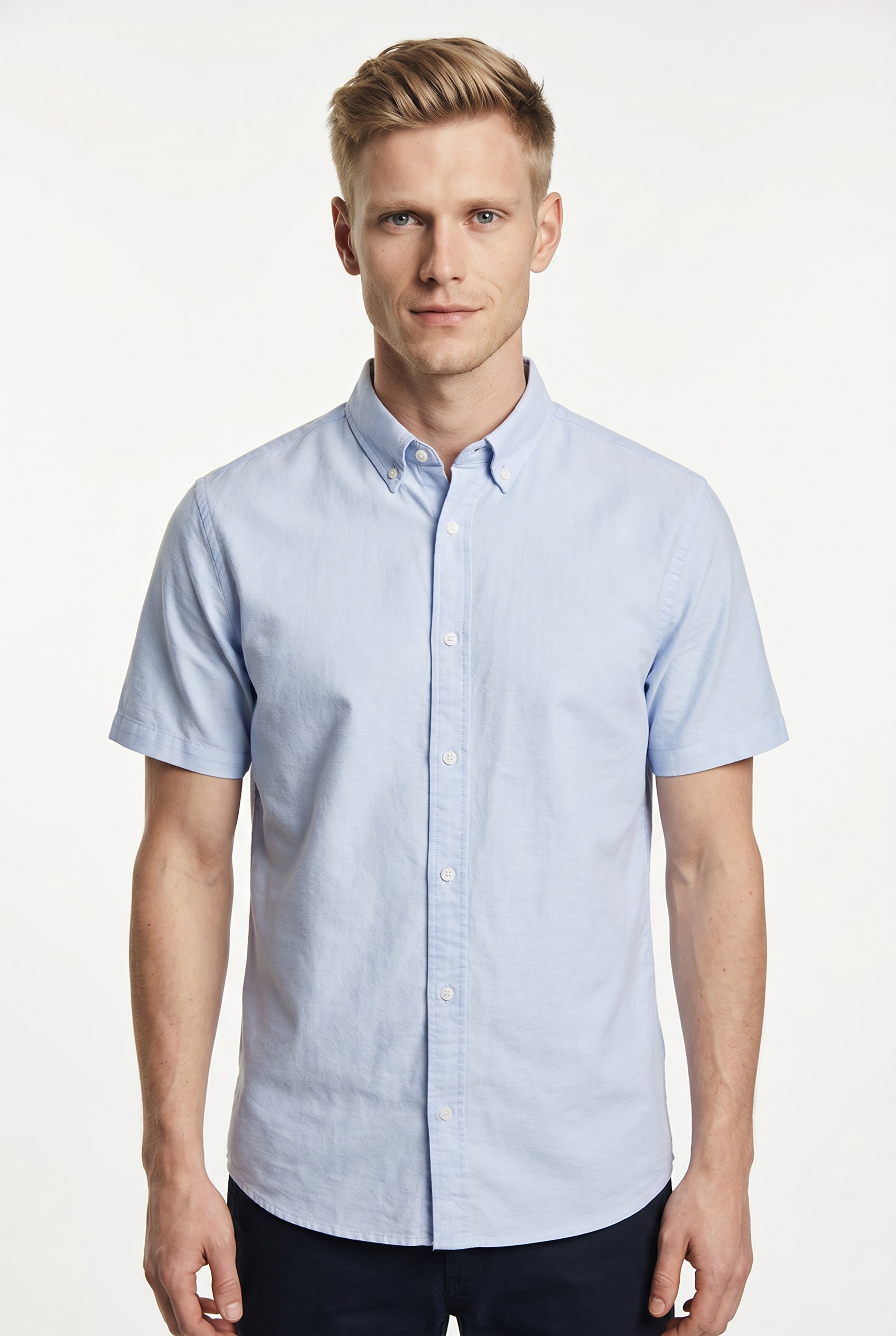Jack & Jones Kurzarmhemd "JPRBLUHARVEY OXFORD S/S SHIRT" mit Button-Down Kragen