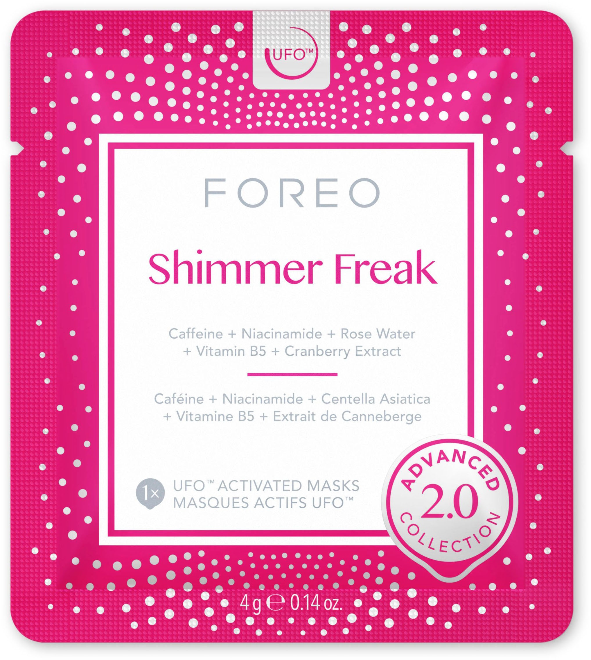 FOREO Gesichtsmaske »UFO™ Mask Shimmer Freak 2.0«, (Packung, 6 tlg.), komptibel mit UFO™ & UFO™ mini