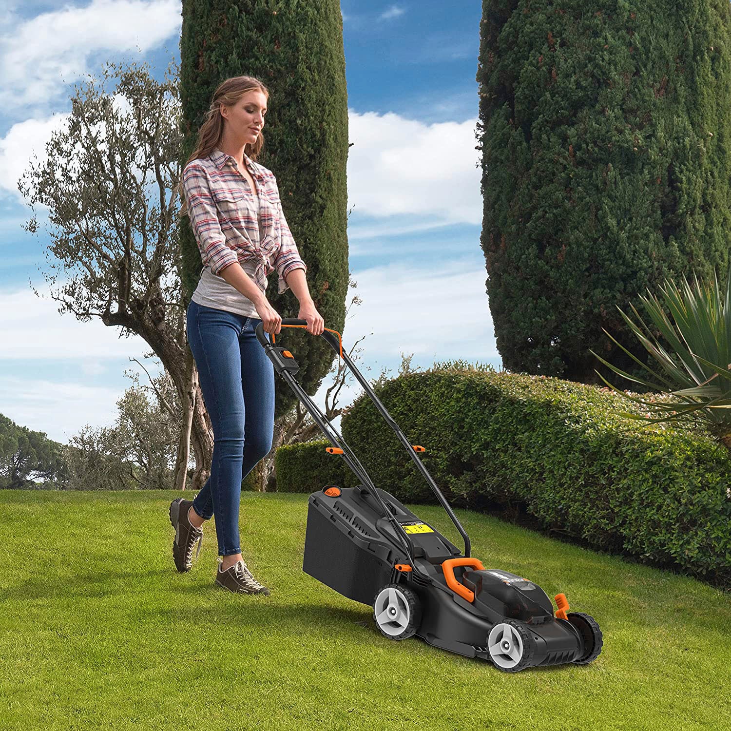 Worx Akkurasenmäher »WG730E«, (Set), 20V/4Ah, 200m², 30cm/30-70mm, 30 Liter, bürstenlos