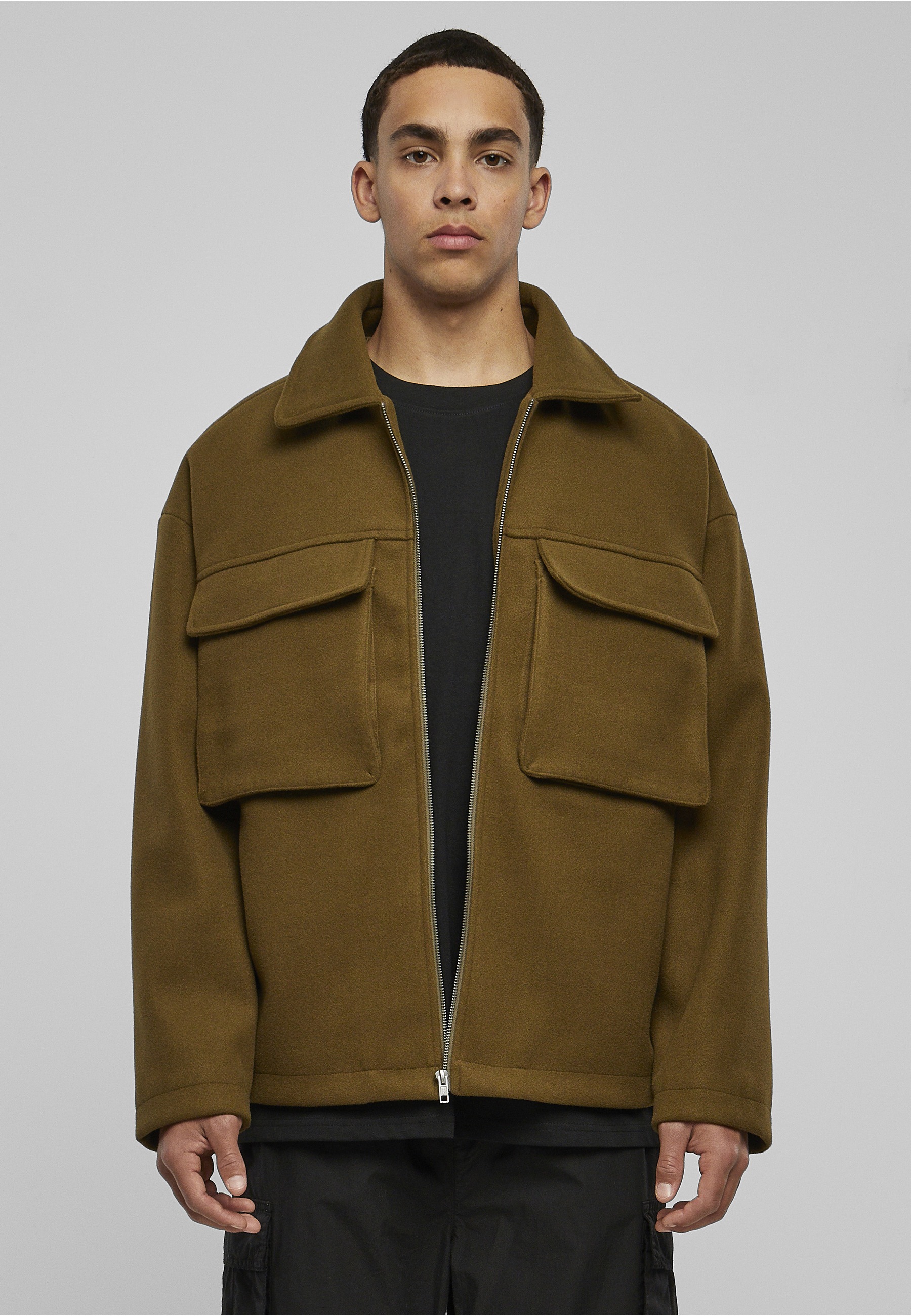 URBAN CLASSICS Allwetterjacke »Urban Classics Herren Big Pocket Blouson« 1 Stk. tlg. ohne Kapuze