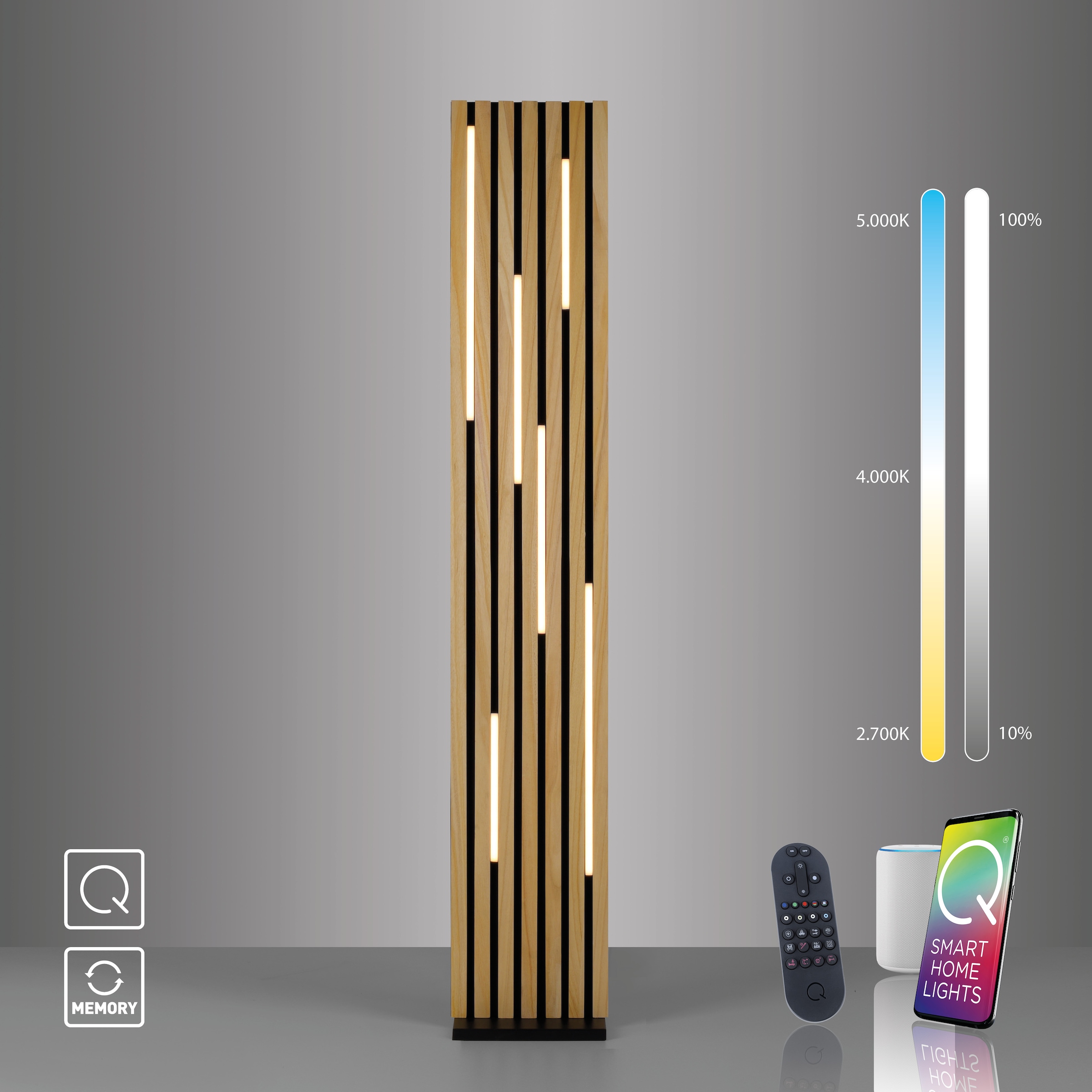Neuhaus Q SMART HOME LIGHTS LED Stehlampe »Q-AKUSTIK« LED-Board 1 Stk. warmweiß - kaltweiß
