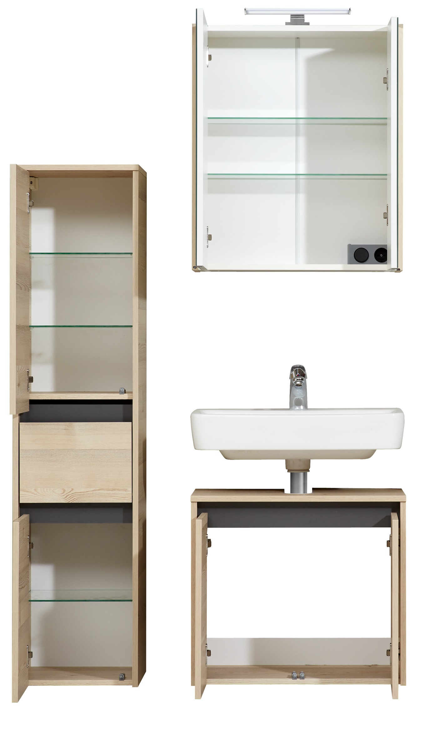 Saphir Badmöbel-Set "Quickset 393" Komplett-Set, 3 Stk. tlg. günstig online kaufen