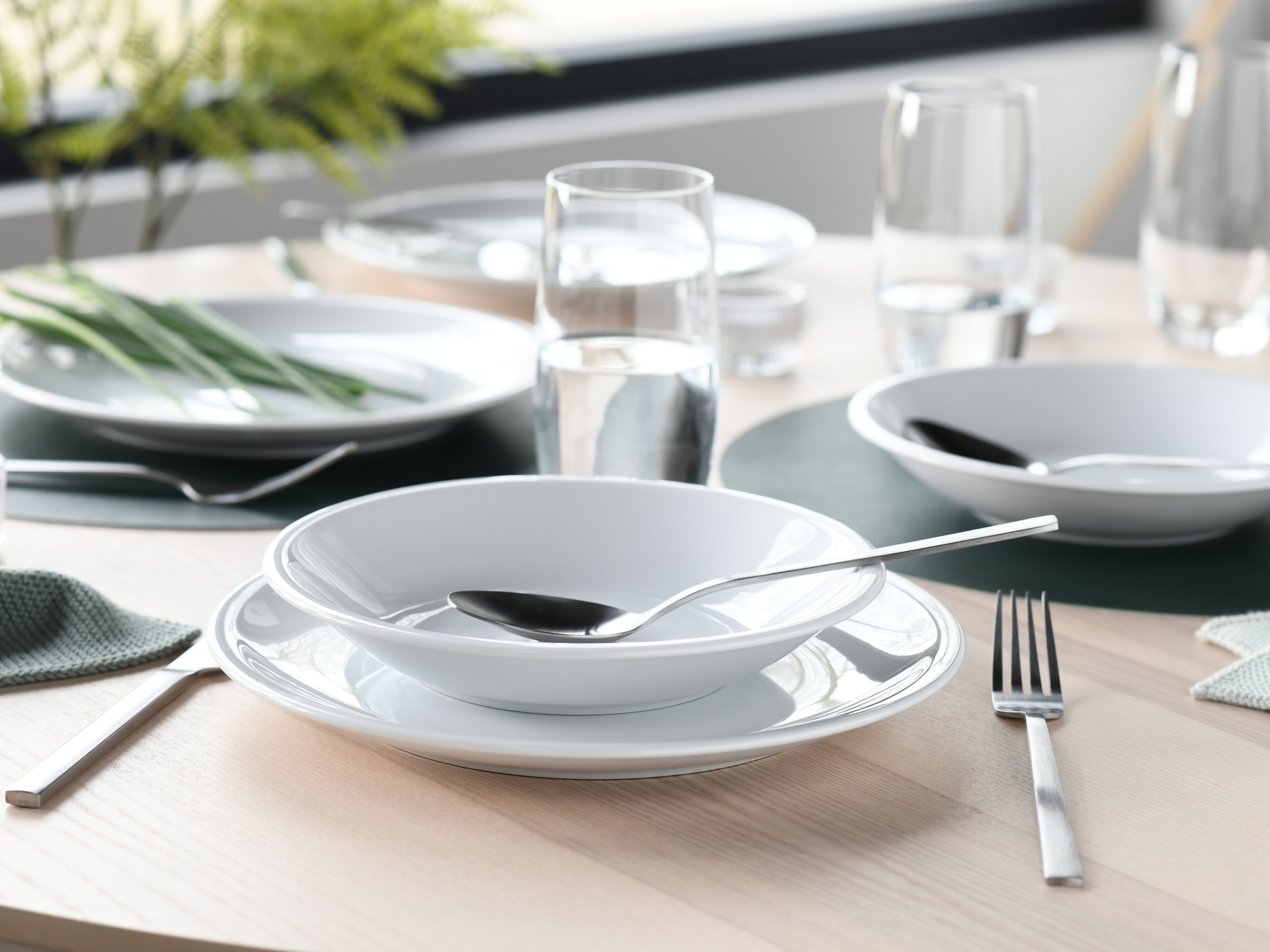CreaTable Tafelservice »Milano Weiss, Service 12-tlg.« Teller Set, Daily Use, Minimalistischer Stil