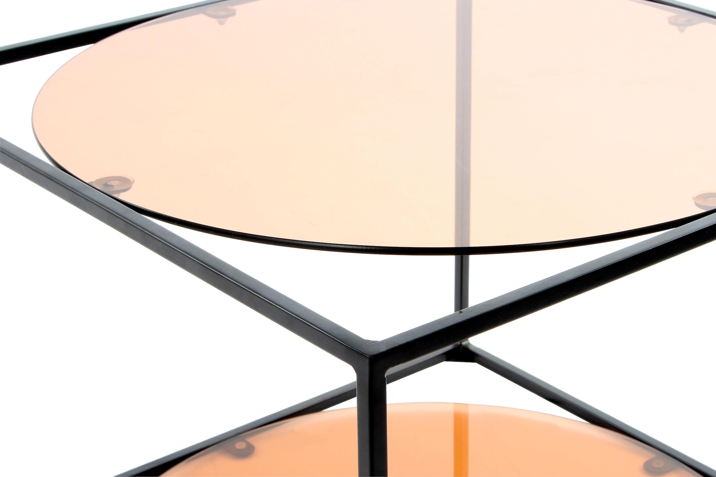 Kayoom Beistelltisch »Cody«, moderne Kubusform mit runden Ablageflächen aus Glas