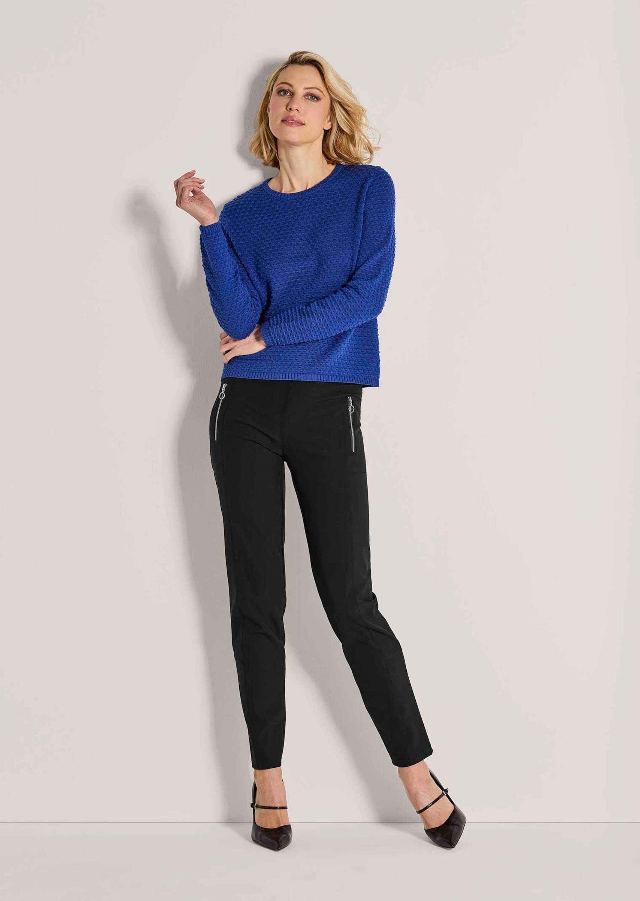 MADELEINE Stoffhose "Schlupfhose Schmale Stretchhose mit Zier-Zipper" günstig online kaufen