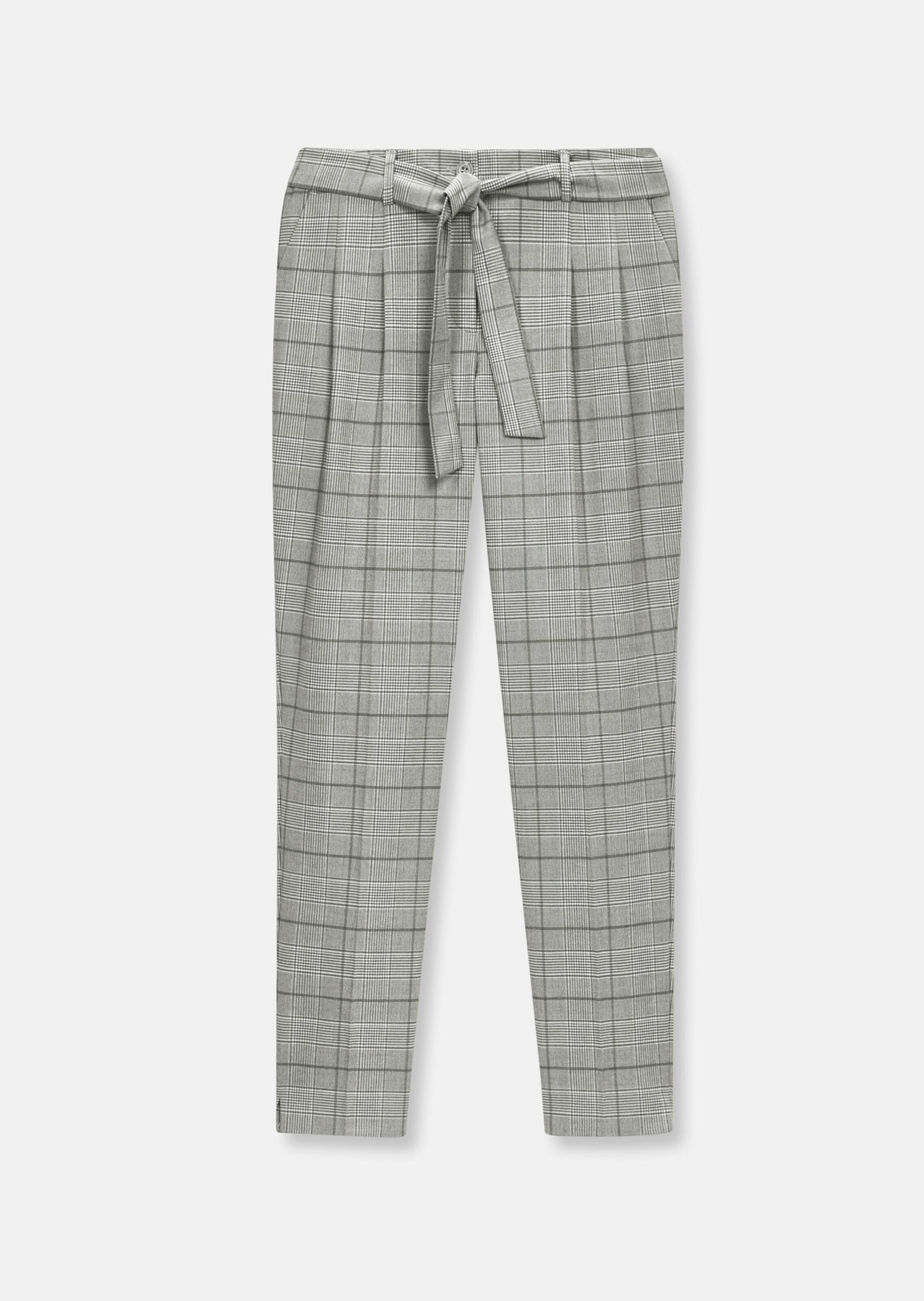 MADELEINE Bundfaltenhose »Hose Karo-Bundfaltenhose mit Bindegürtel«