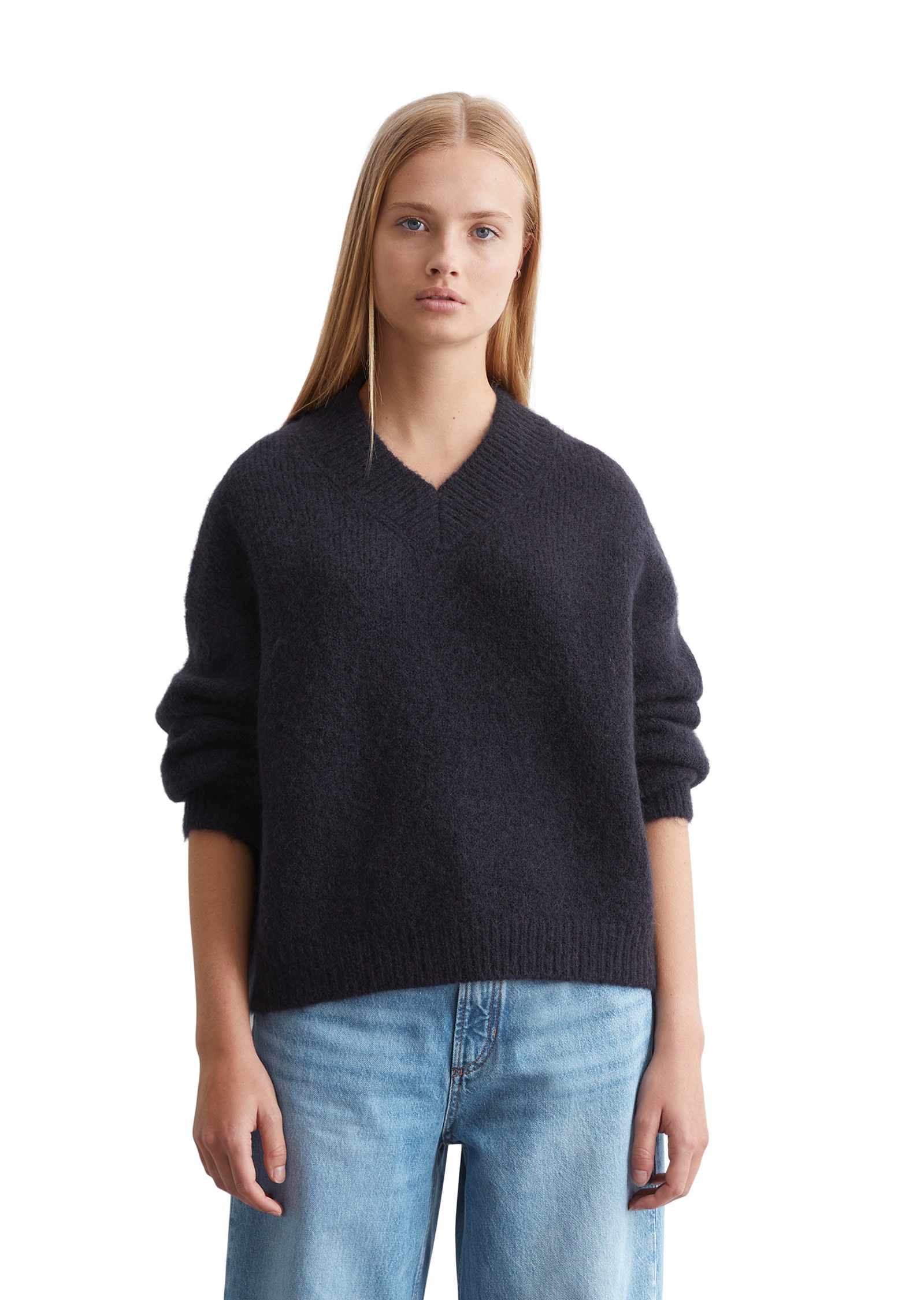 Marc OPolo DENIM V-Ausschnitt-Pullover "aus kuscheligem Schurwolle-Mohair-M günstig online kaufen