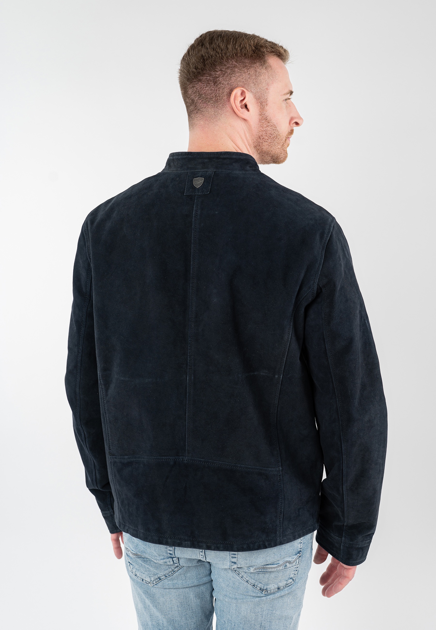 Thumbnail - Mauritius Lederjacke "MMBerat" aus Veloursleder in Denim-Struktur