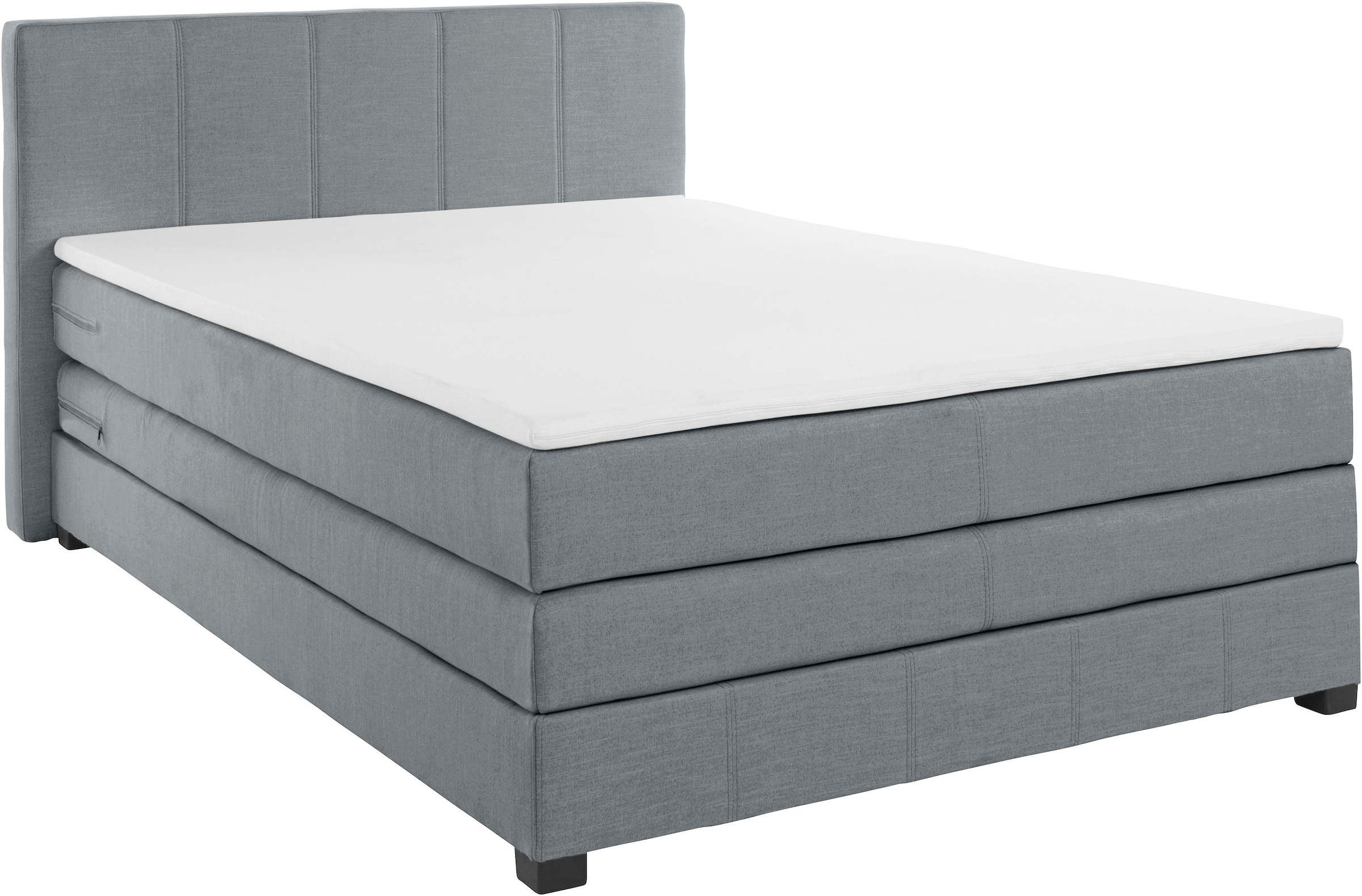 OTTO products Boxspringbett »Peetu«, Taschenfederkern-Matratze, in 4 Breiten und 4 Farben, incl. Topper