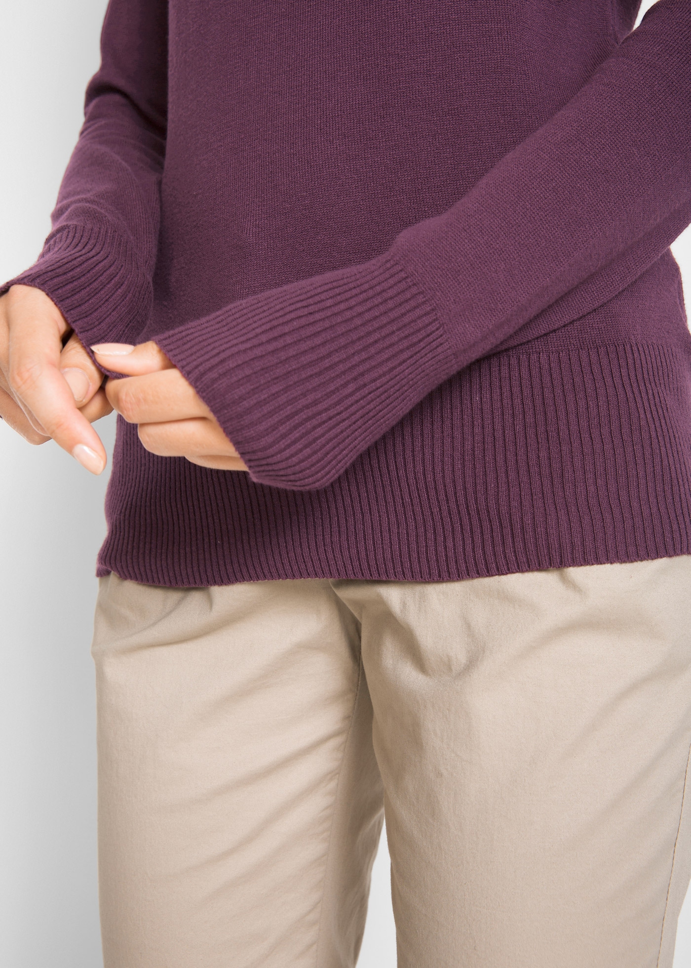 bonprix Rollkragenpullover »Feinstrick-Rollkragenpullover« aus Baumwollmischung, mit hohem Rollkragen, schmale Passform