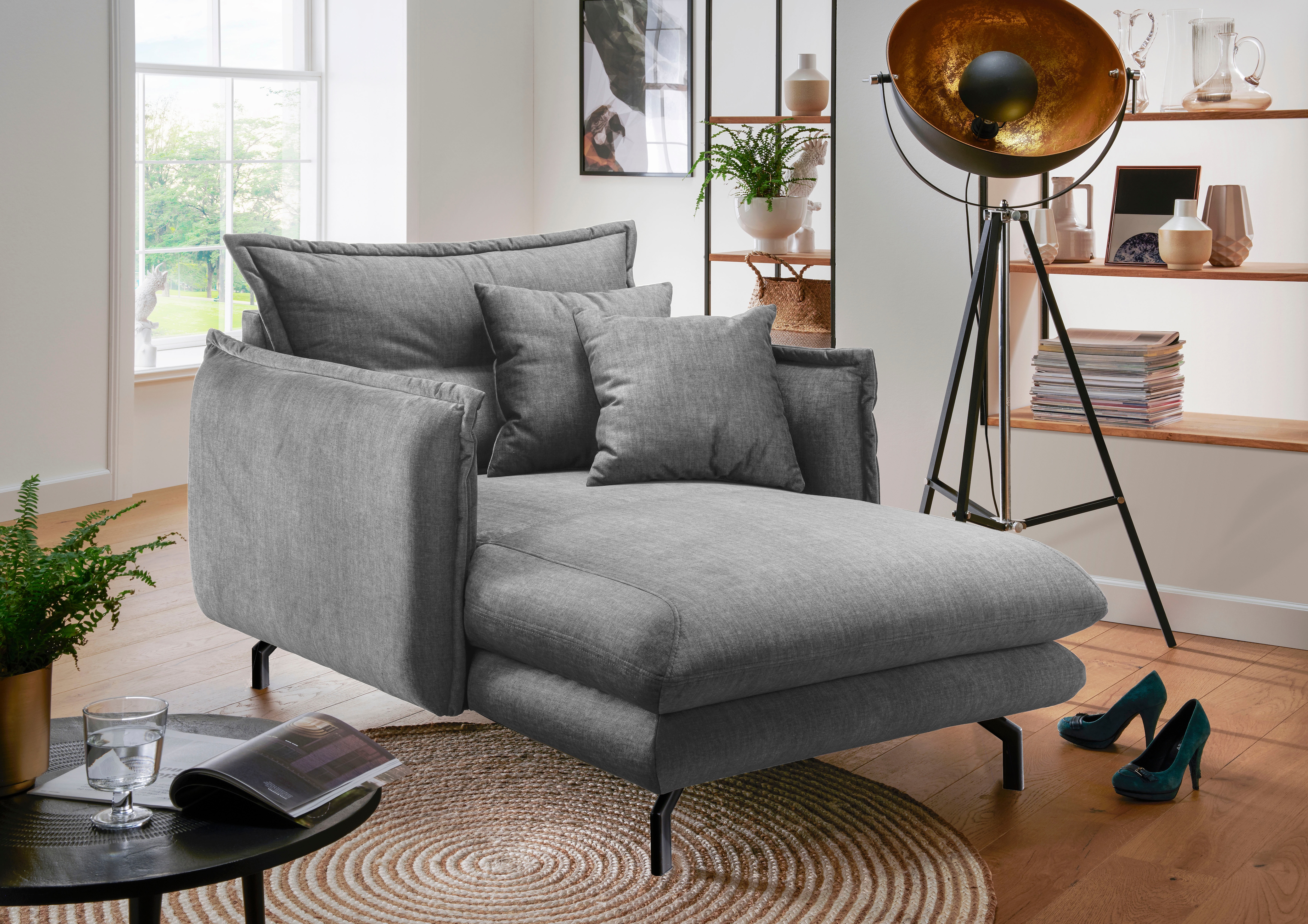 Home affaire Relaxsessel "LAVA Loveseat, modern & bequem, schmale Armlehnen, B/T 111/167cm"