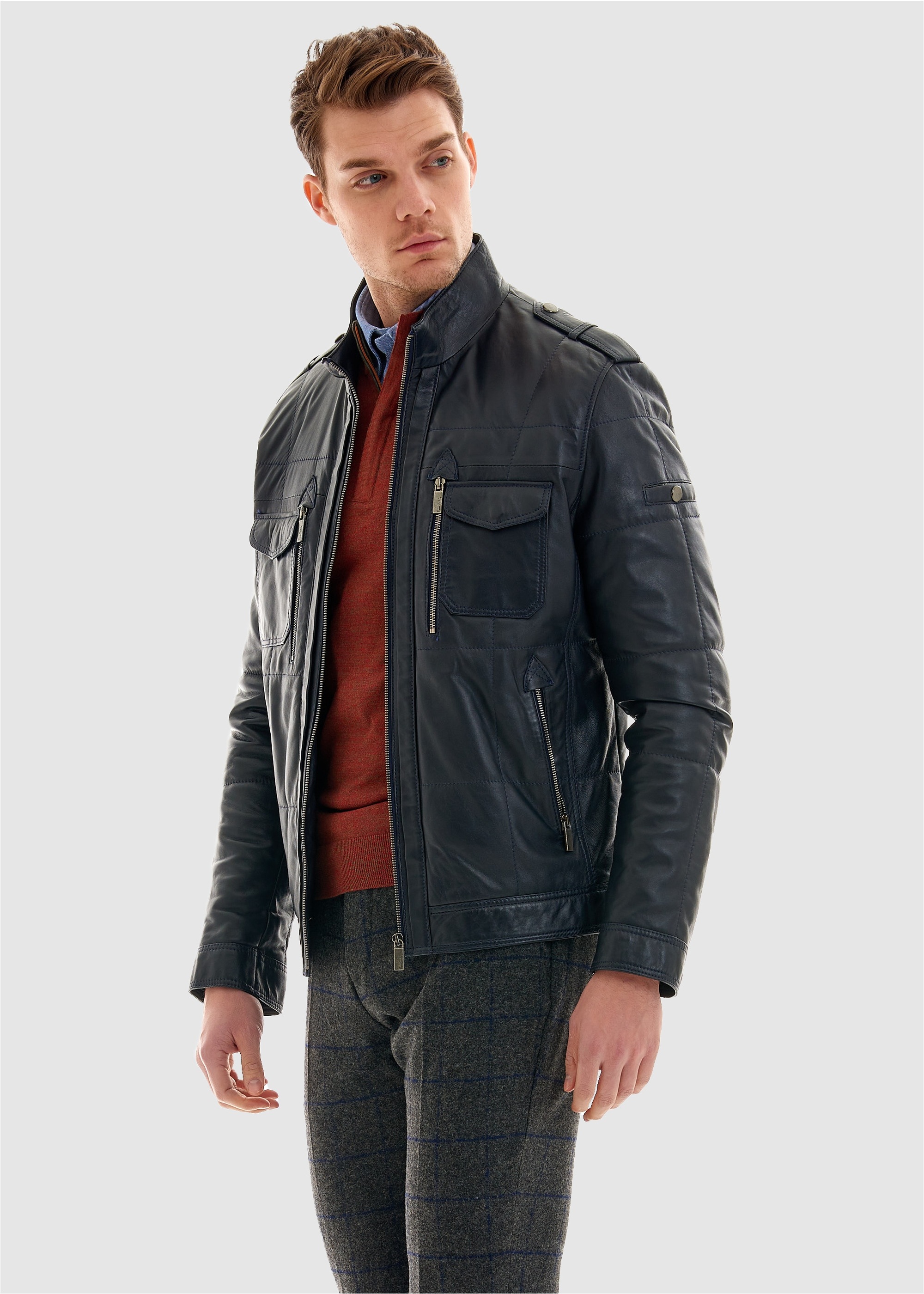 Pierre Cardin Lederjacke, in tollem Stepp-Design