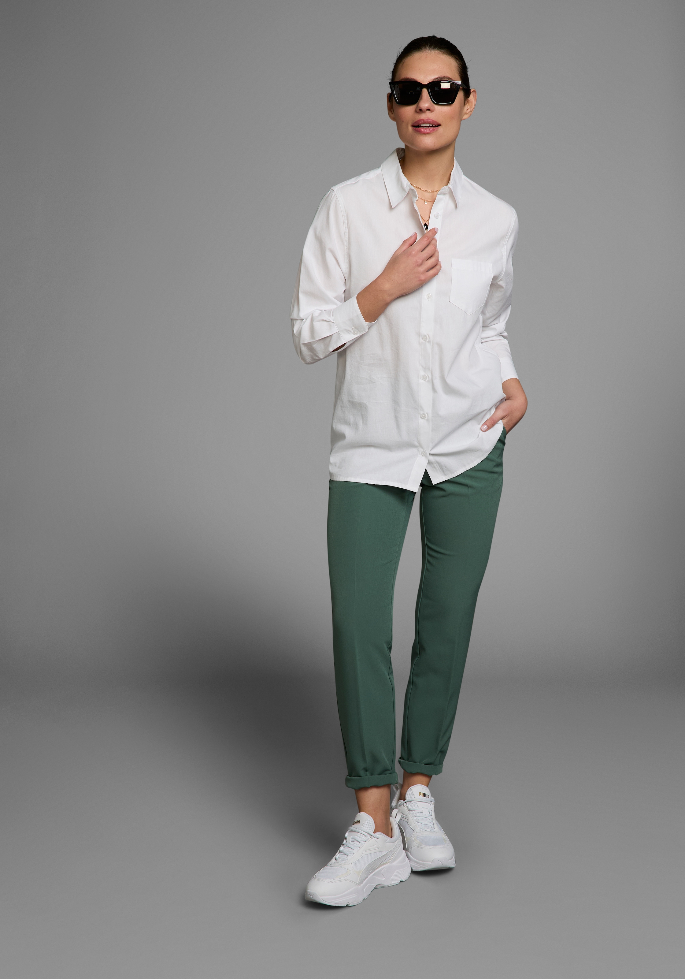 Laura Scott Longbluse, mit Brusttasche