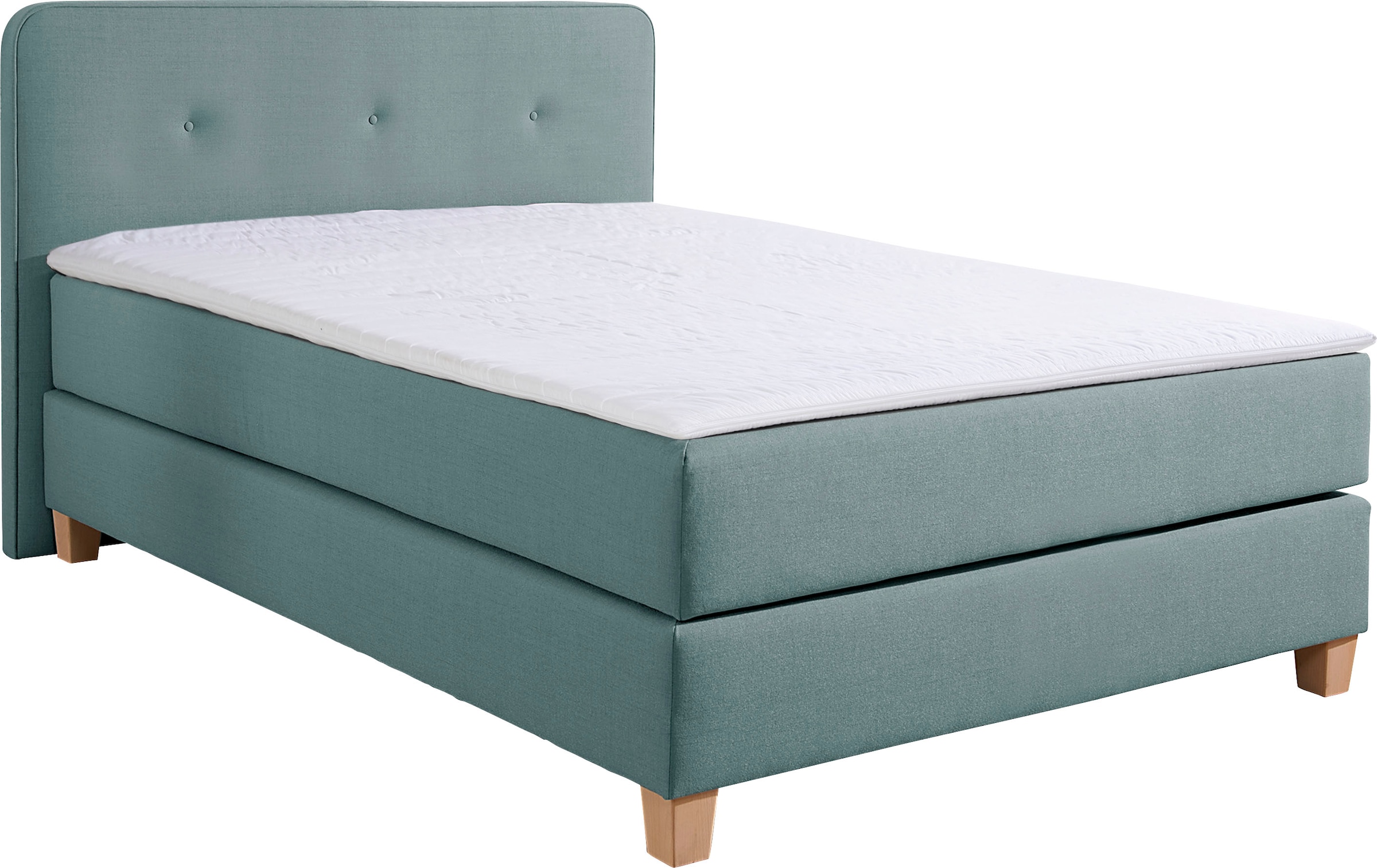 Home affaire Boxspringbett »Fargo«, inkl. Topper, in 3 Matratzenarten, in Samt- oder Strukturstoff
