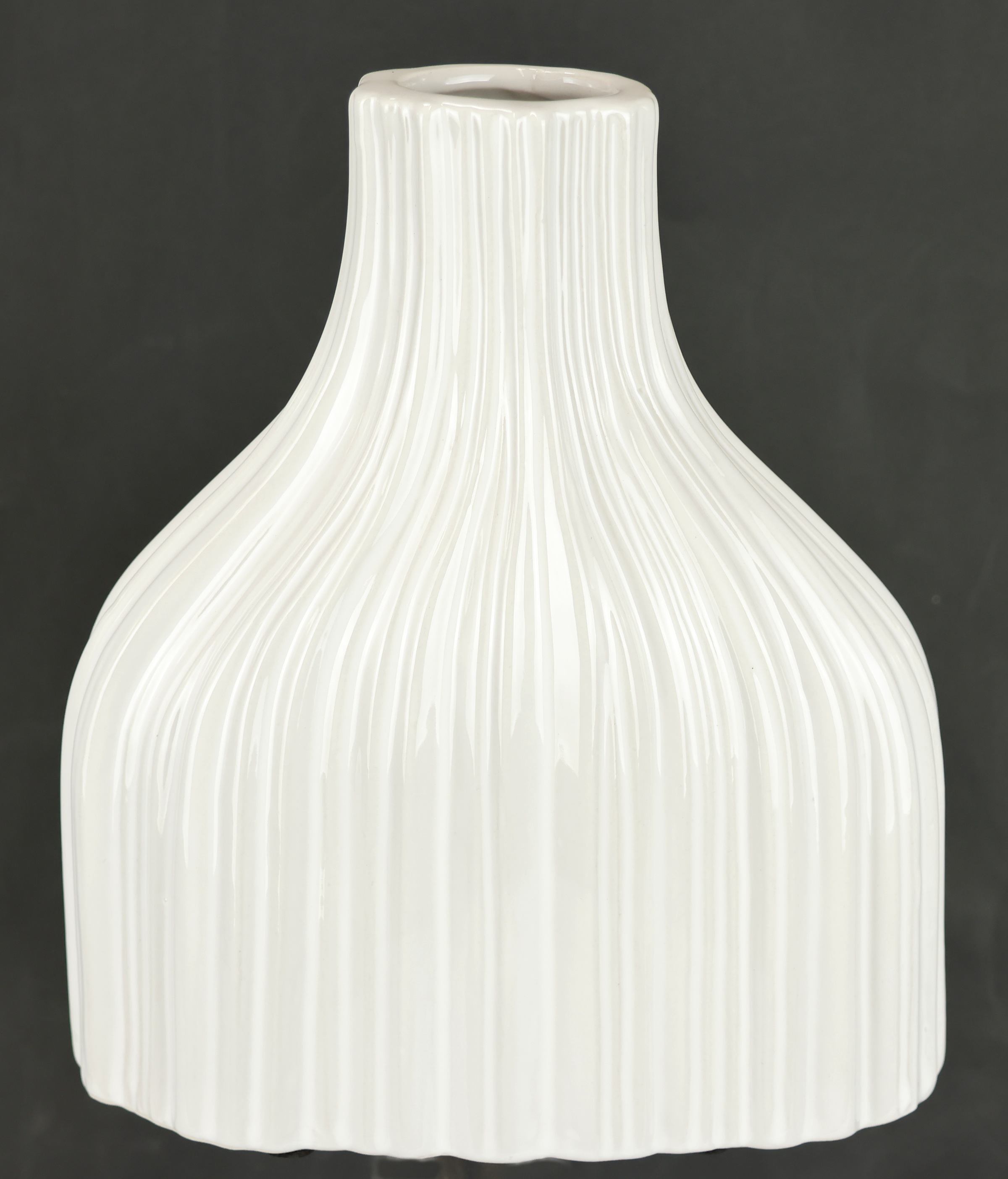 I.GE.A. Dekovase "Blumenvase aus Keramik, geriffelt, bauchig, glänzend, Ker günstig online kaufen