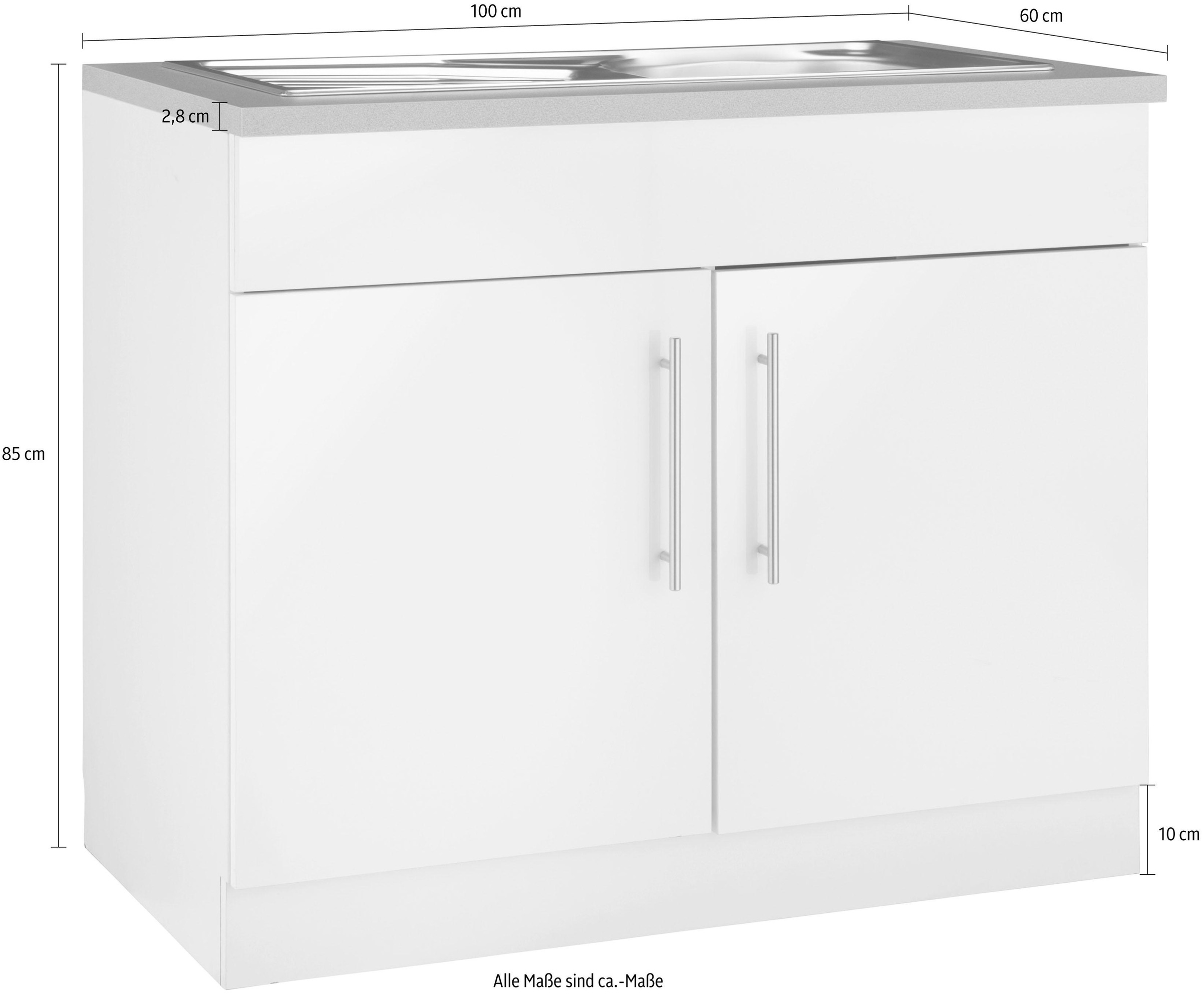 wiho Küchen Spülenschrank »Cali«, 100 cm breit | kaufen BAUR