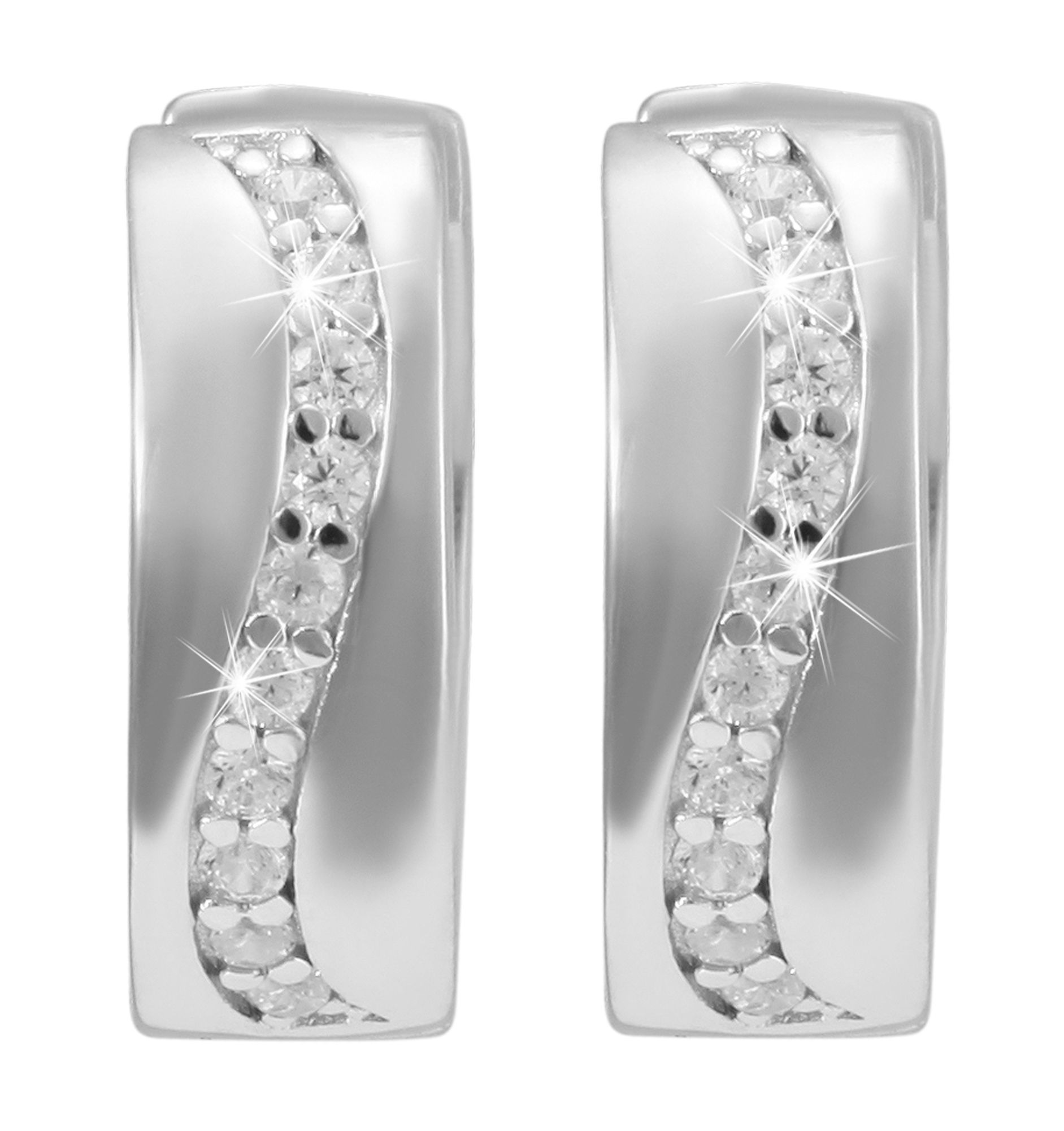 Adelia´s Klappcreolen "Damen Ohrringe – Klappcreole aus 925 Silber mit Zirk günstig online kaufen