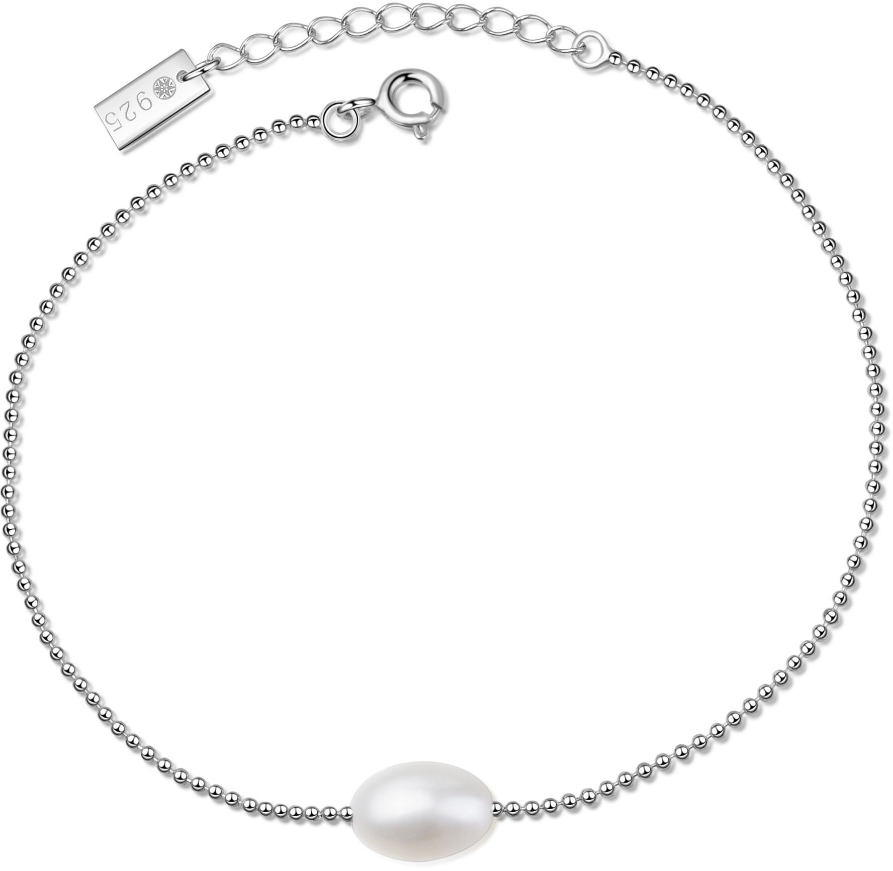 AILORIA Damen Armband "Armband Silber/weiße Perle MISAKI", weiß, Armbänder