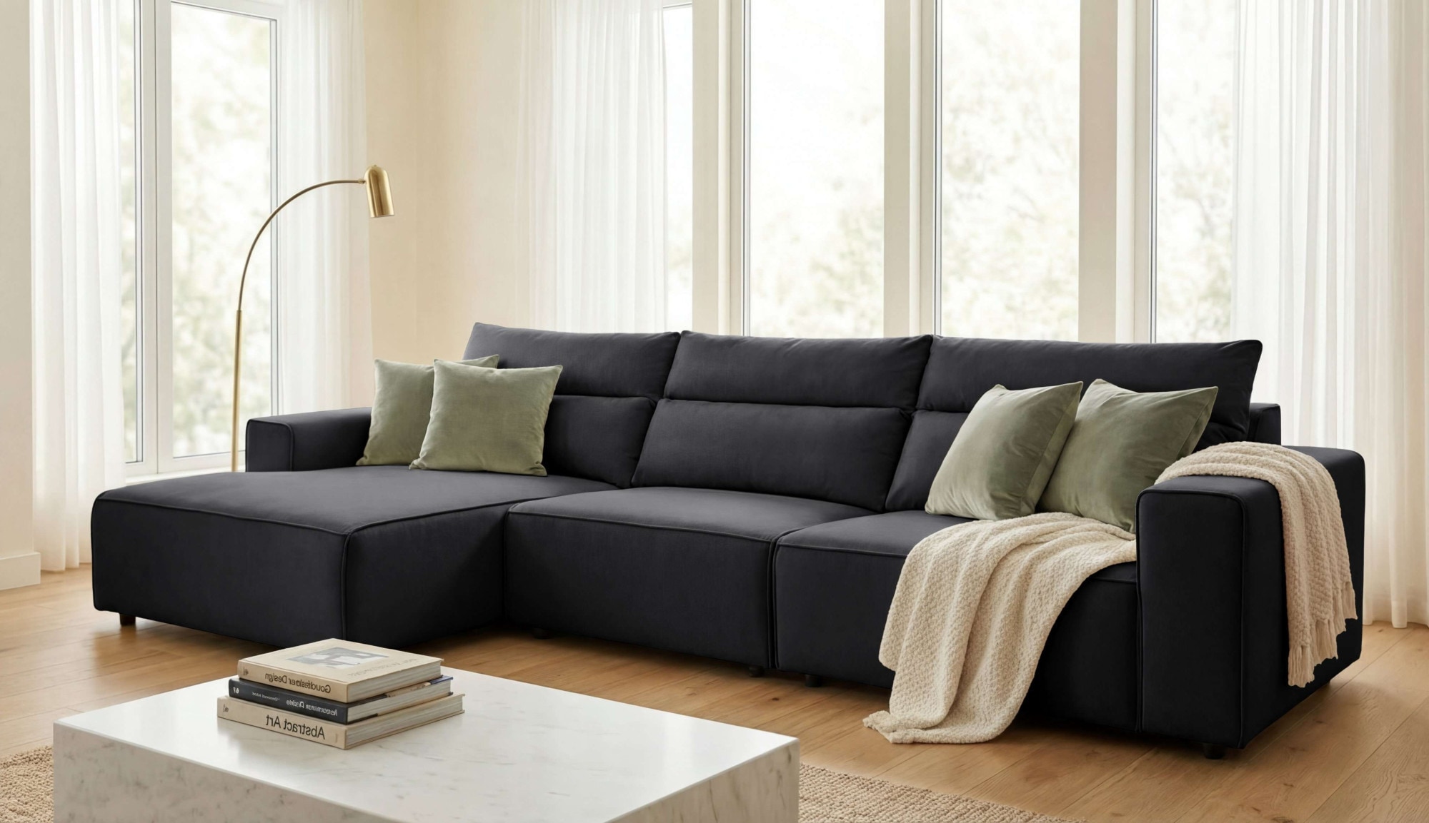 OTTO home Ecksofa "Jorrena, extra weicher Chenille-Stoff" L-Form, 3 Komfortstufen, Breite 346 cm, mit Wellenunterfederung