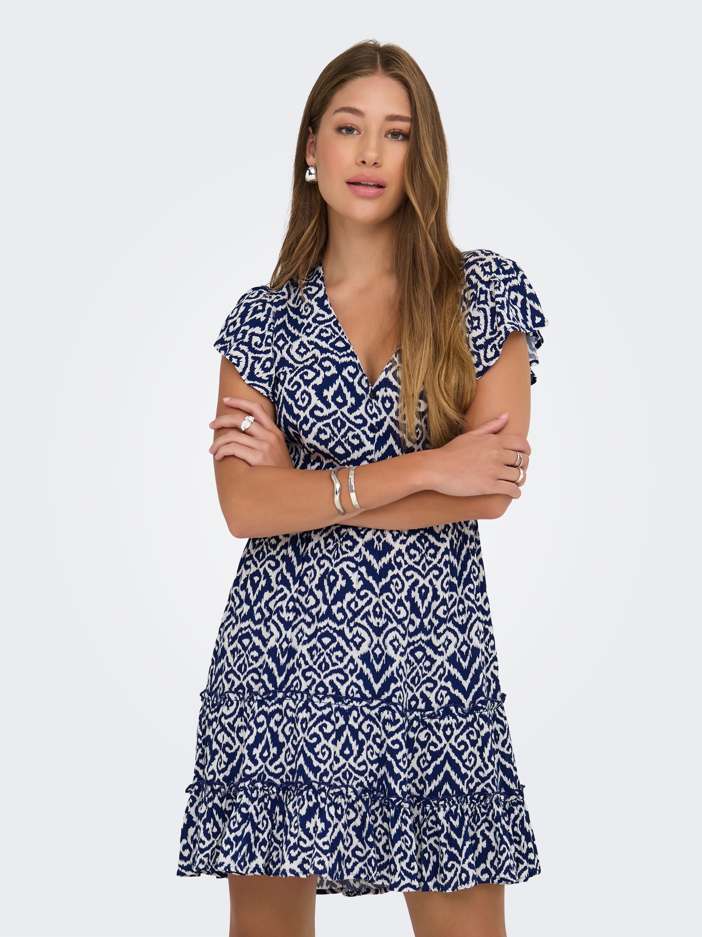 ONLY Minikleid "ONLCLAUDETTE LIFE SS MINI DRESS WVN NOOS" günstig online kaufen