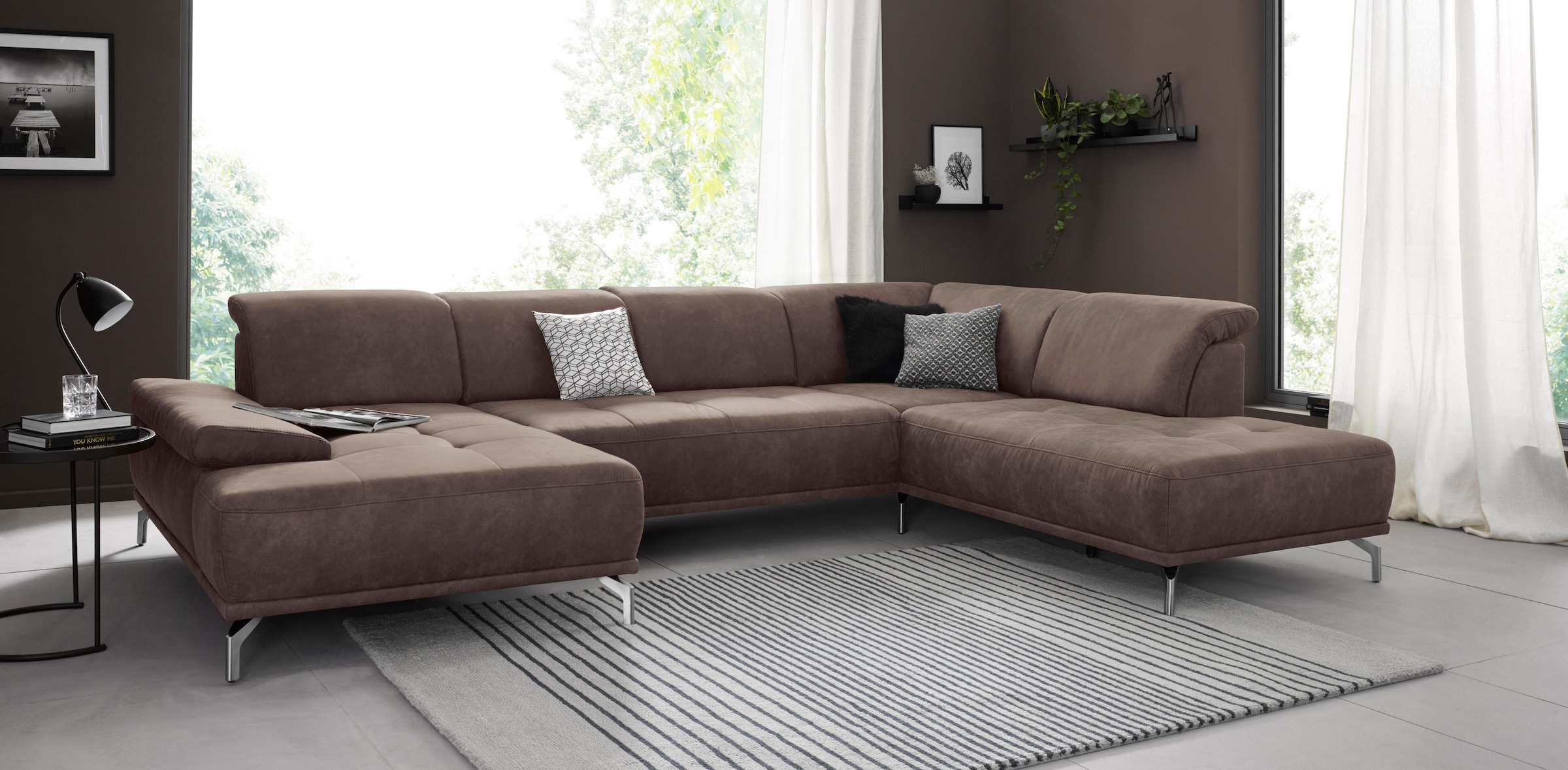 Home affaire Wohnlandschaft "Caluna" Inkl.Sitztiefenverstellung, wahlweise günstig online kaufen