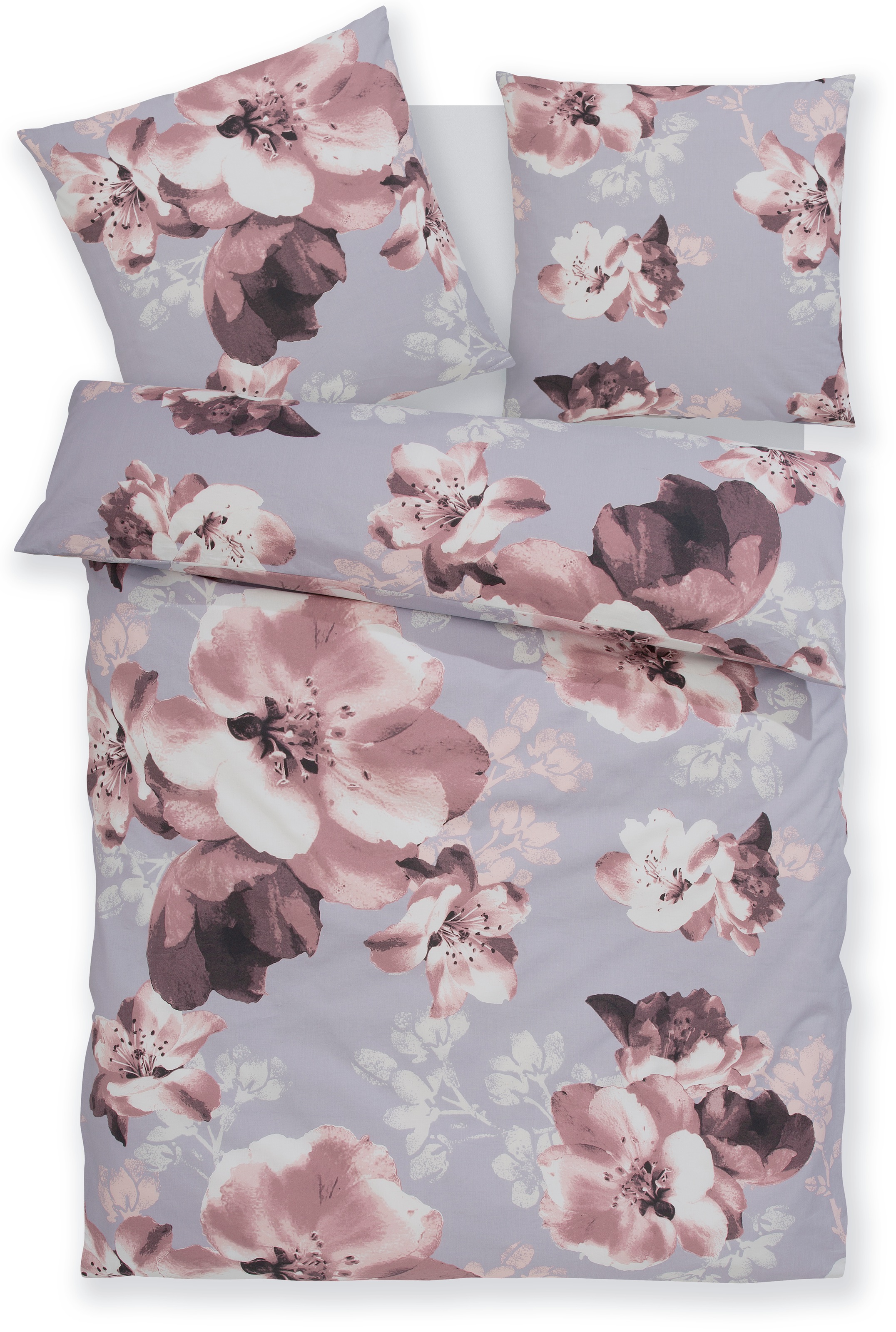 Home affaire Bettwäsche "MELINA" 2 Stk. tlg. florale Bettwäsche mit Reißver günstig online kaufen