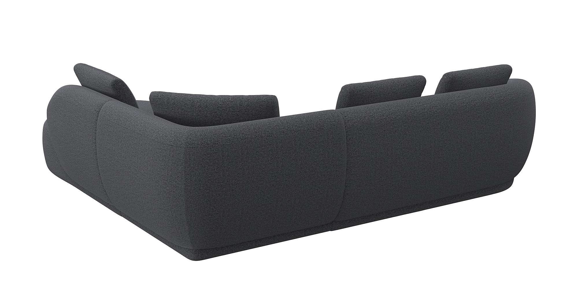 FLEXLUX Ecksofa »Torino, rund, L-Form, Sofa-Ecke mit Ottomane«, Modernes, organisches Sofa-Design, Kaltschaum, Wellenunterfederung