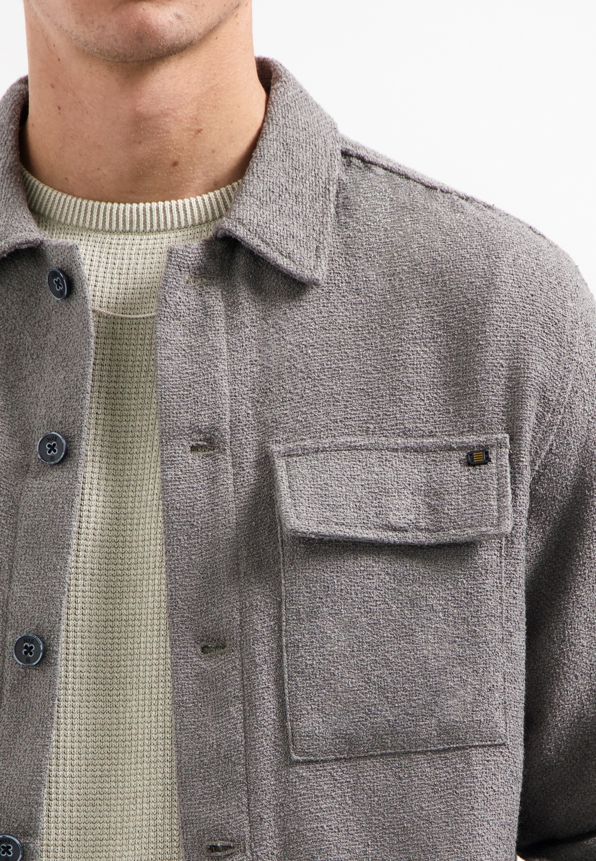 NO EXCESS Langarmhemd »No Excess Overshirt mit Knöpfen«