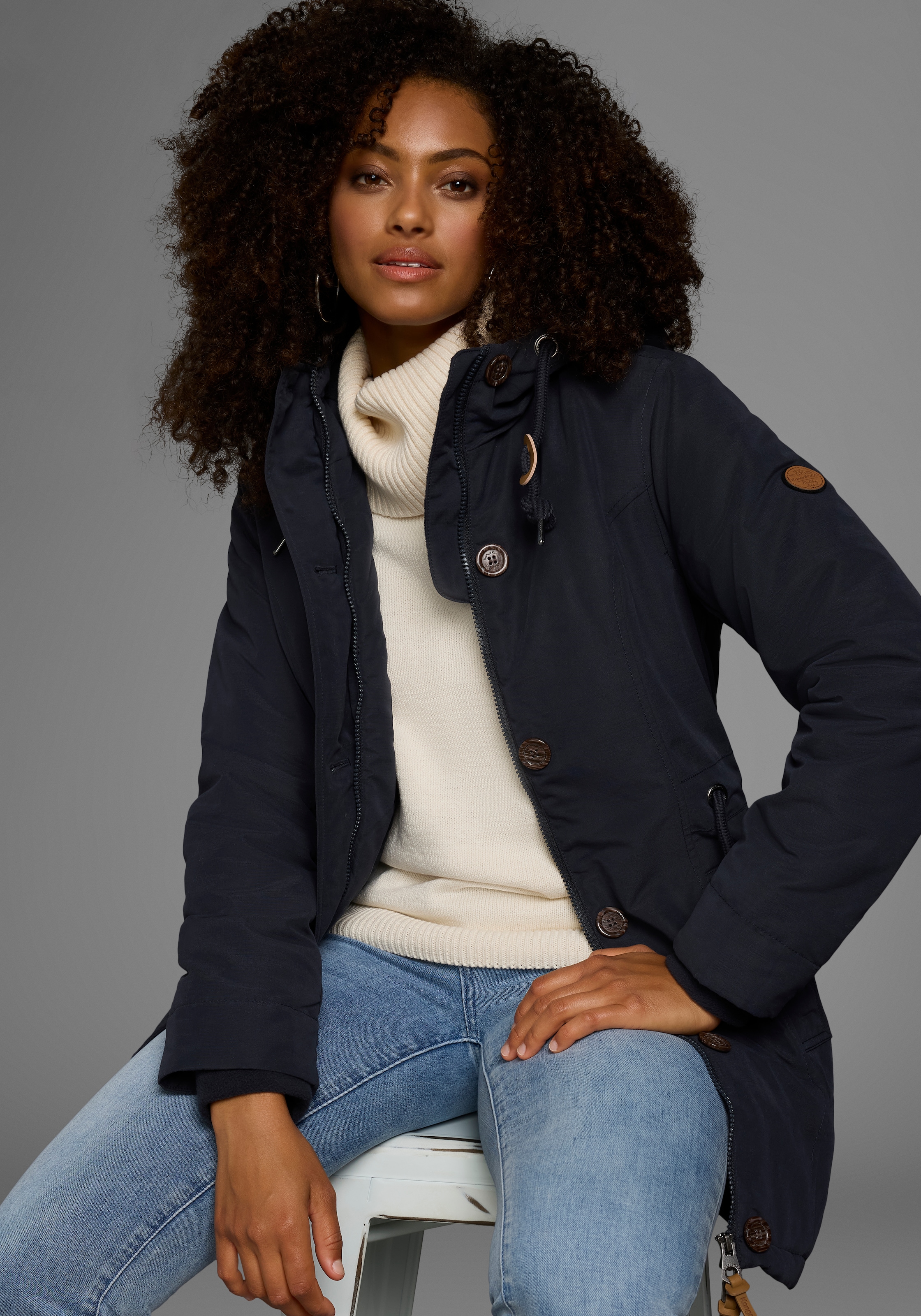 KangaROOS Winterjacke, mit Kapuze, für die kalte Jahreszeit, aus leichtem W günstig online kaufen